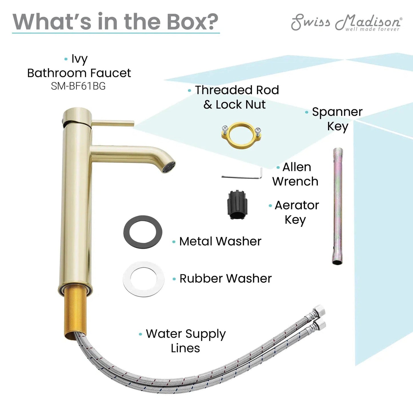 Swiss Madison Ivy 13" Single-Handle Brushed Gold Bathroom Faucet With 1.2 GPM Flow Rate