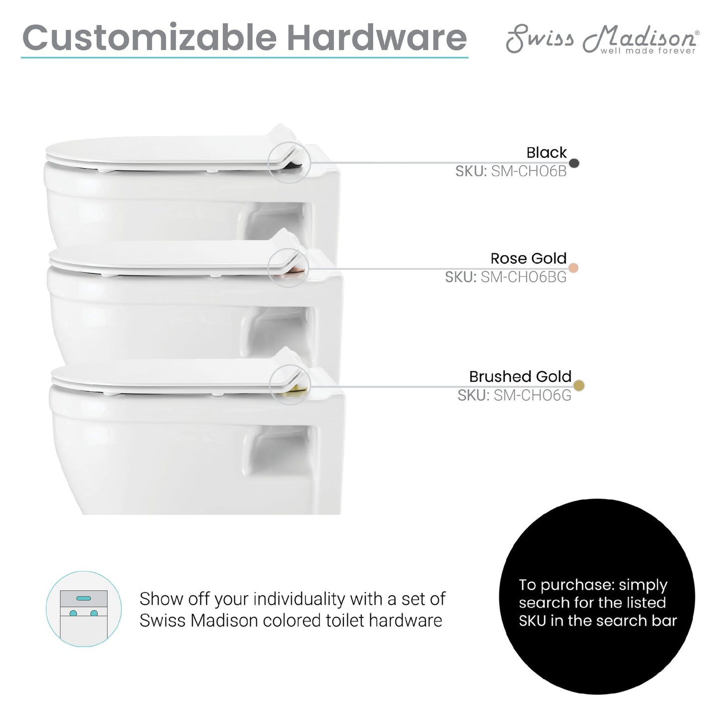 Swiss Madison Ivy 15" x 13" Glossy White Elongated Wall-Hung Toilet Bowl