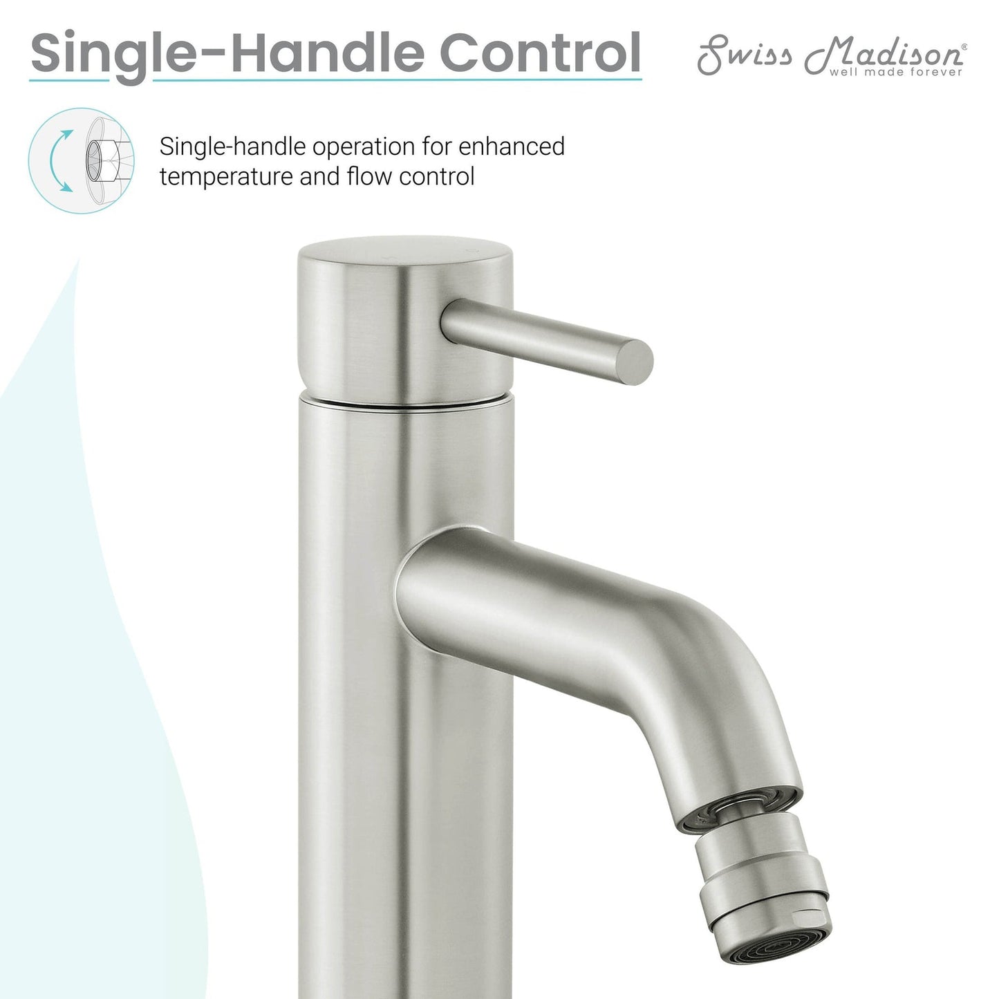 Swiss Madison Ivy 7" Nickel Single Hole Fixture Mounted Bidet Faucet With Flow Rate of 1.28 GPM