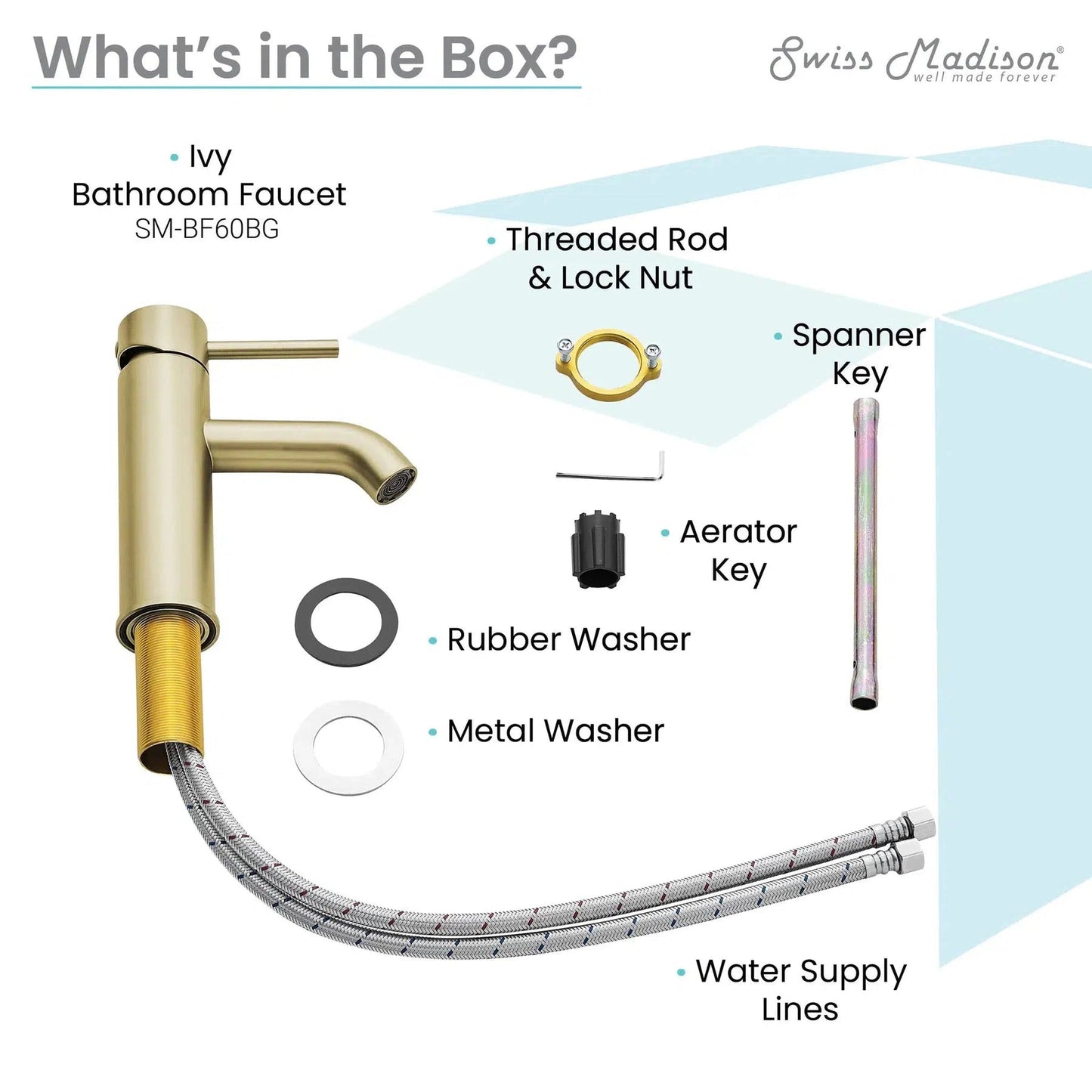 Swiss Madison Ivy 8" Single-Handle Brushed Gold Bathroom Faucet With 1.2 GPM Flow Rate