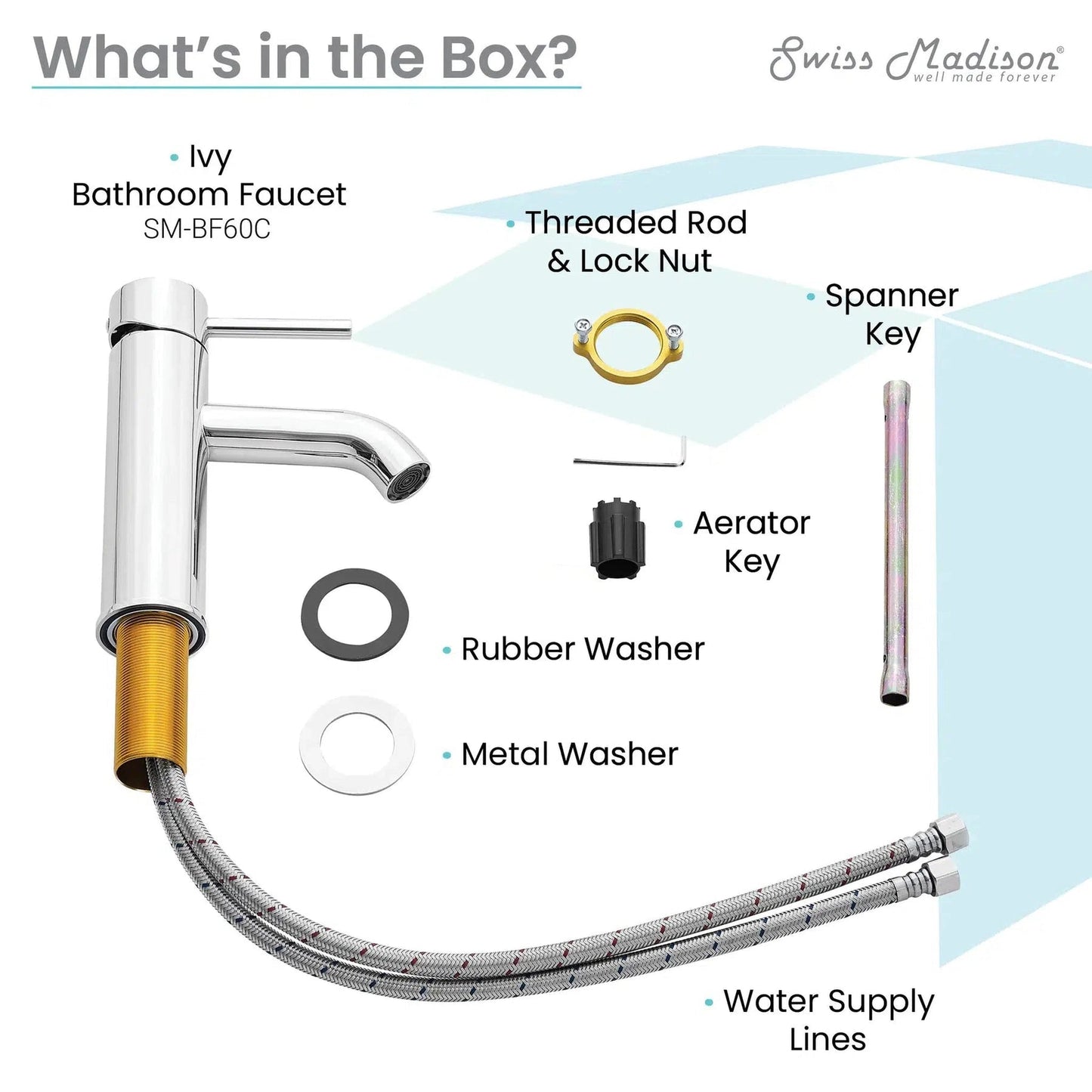 Swiss Madison Ivy 8" Single-Handle Chrome Bathroom Faucet With 1.2 GPM Flow Rate