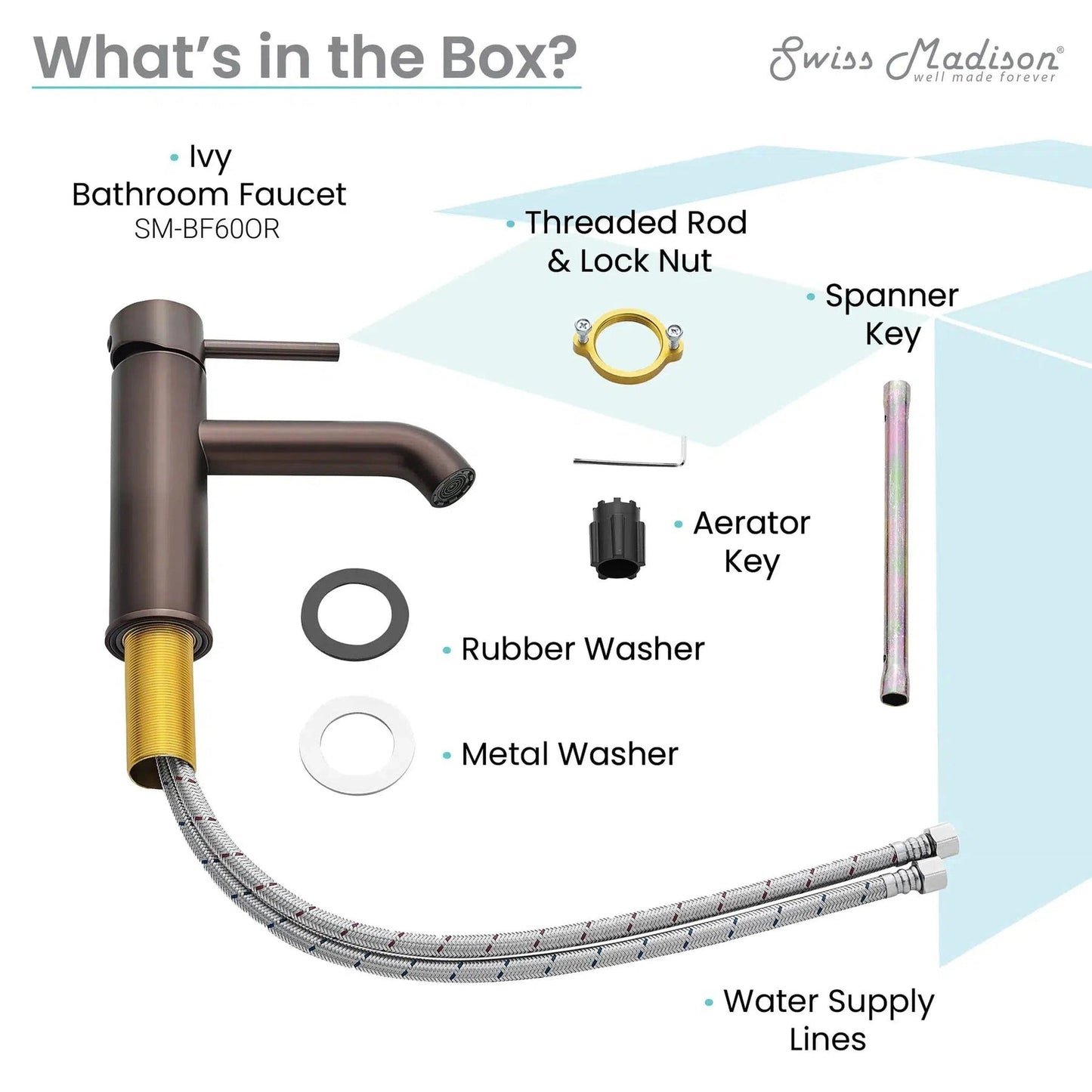 Swiss Madison Ivy 8" Single-Handle Oil Rubbed Bronze Bathroom Faucet With 1.2 GPM Flow Rate