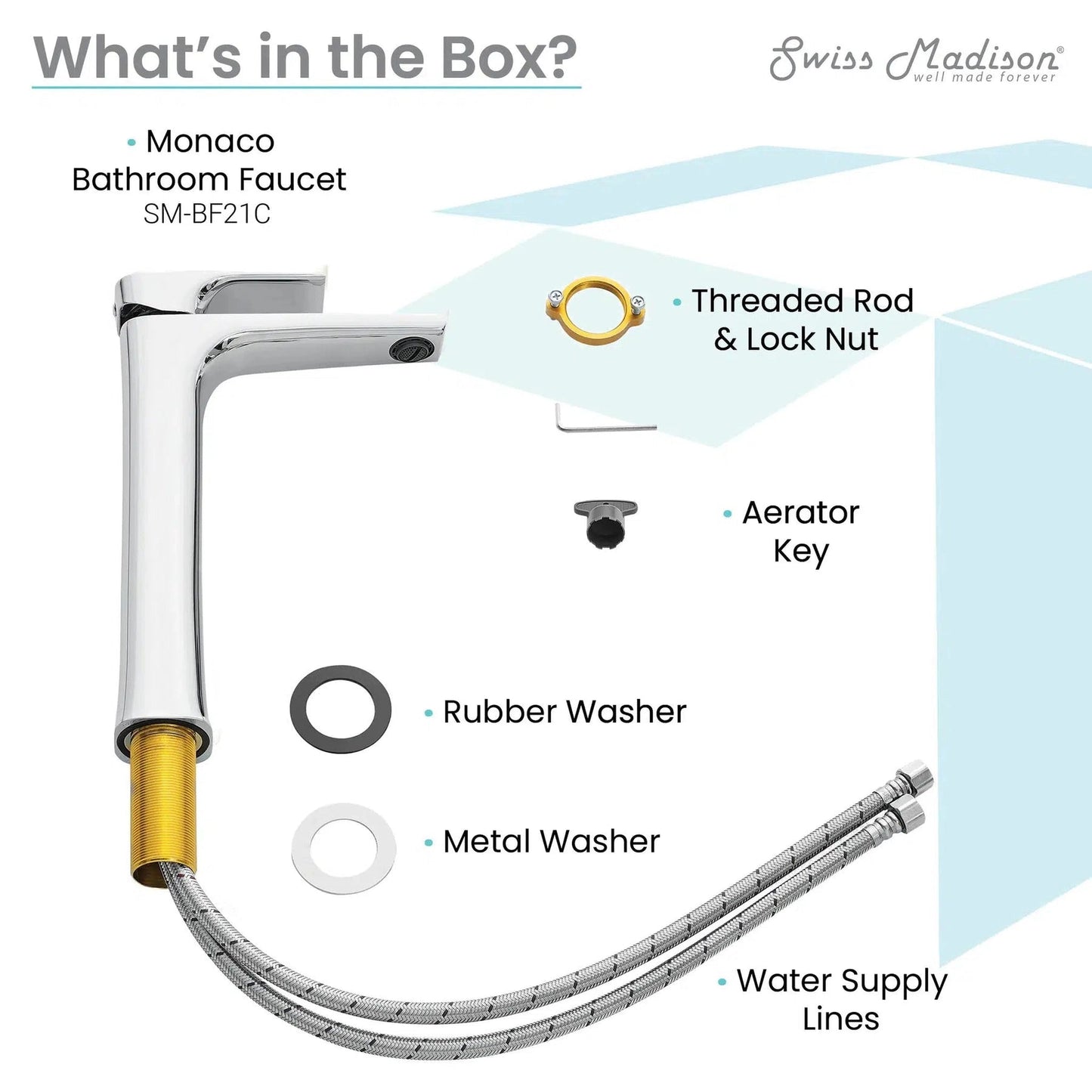 Swiss Madison Monaco 11" Chrome Single Hole Bathroom Faucet With Flow Rate of 1.2 GPM