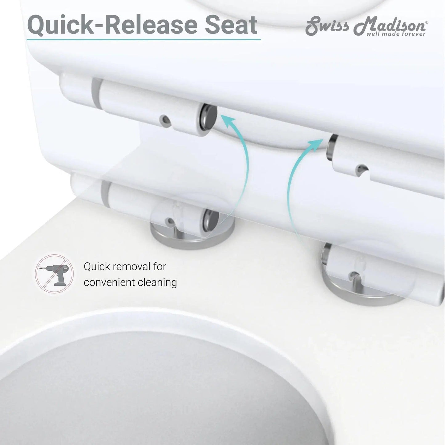 Swiss Madison Plaisir 13" x 32" White One-Piece Elongated Floor Mounted Toilet With 1.1/1.6 GPF Dual-Flush Function