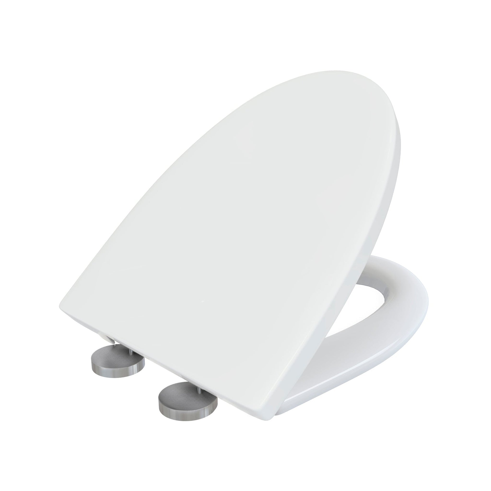 Elongated Slow-Close / Quick-Release Nightlight Seat in White