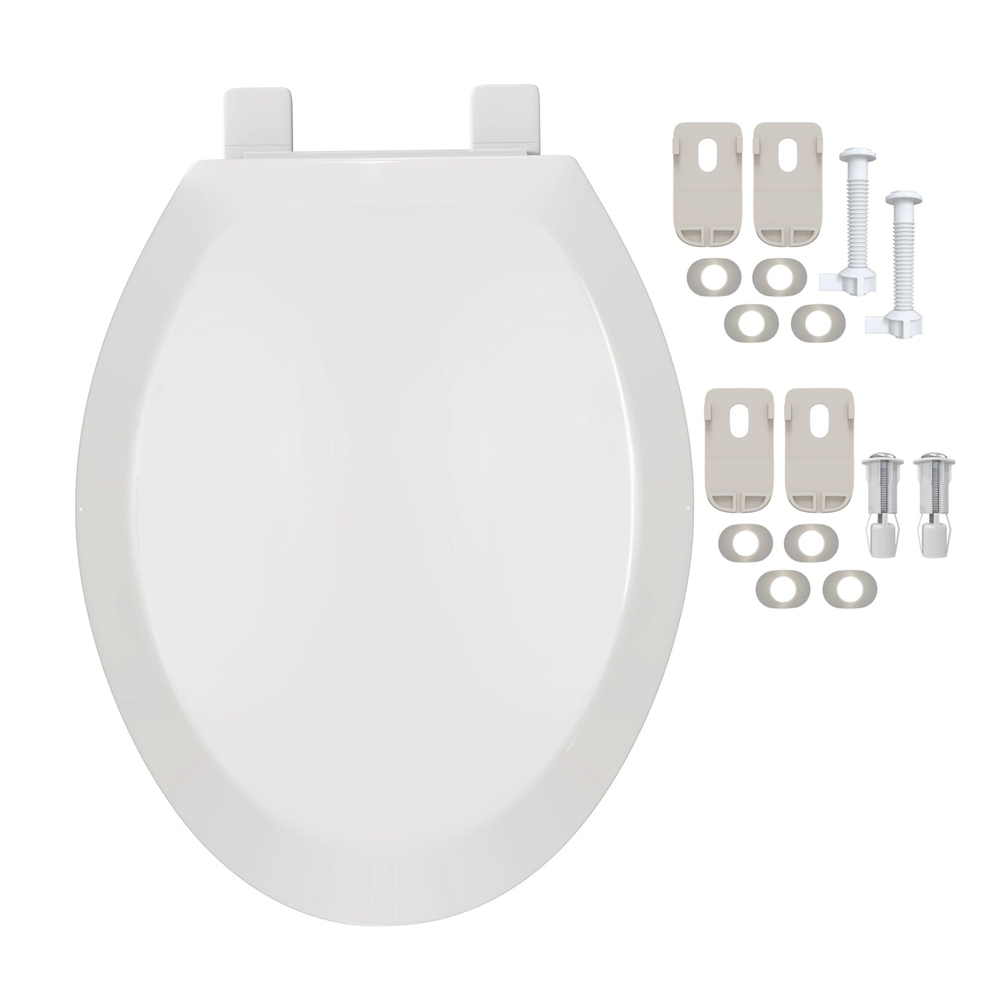Swiss Madison Standard 14" White Close Front Elongated Toilet Seat With Lid