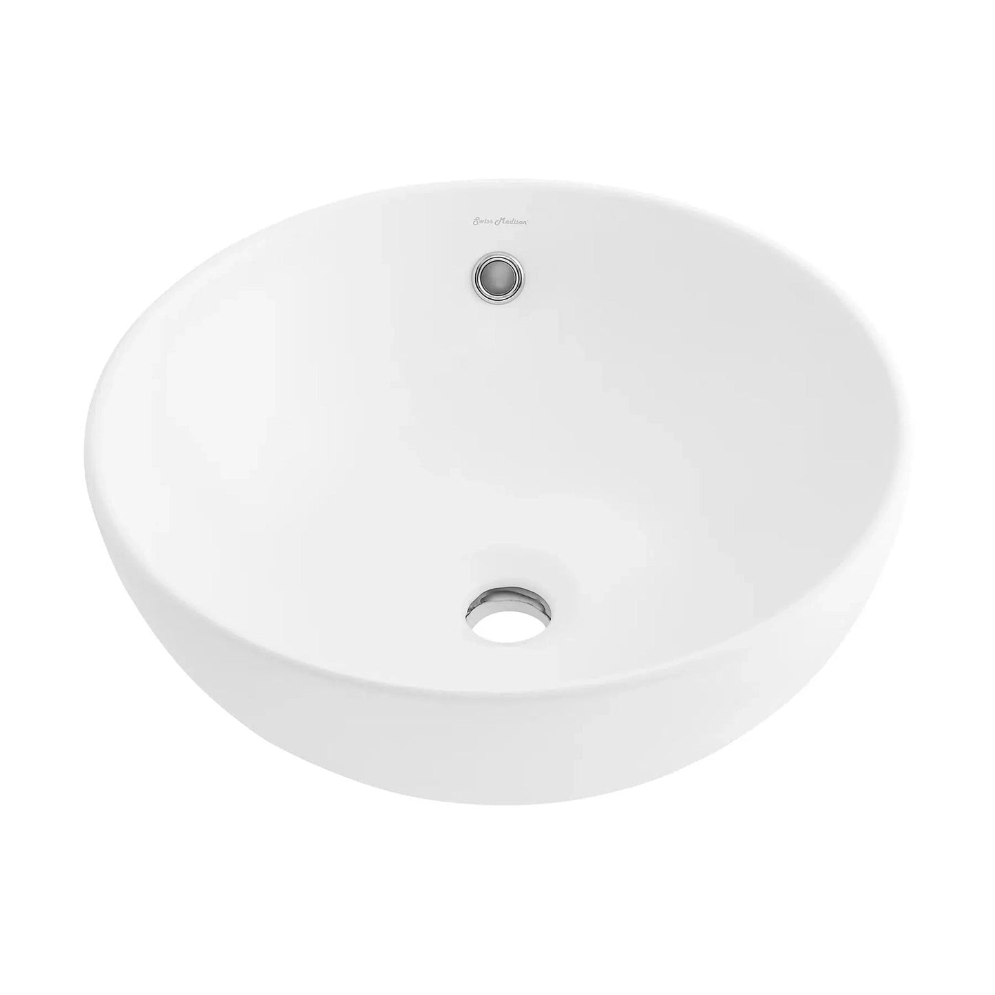 Swiss Madison Sublime 17" x 17" Matte White Round Ceramic Vessel Bathroom Sink