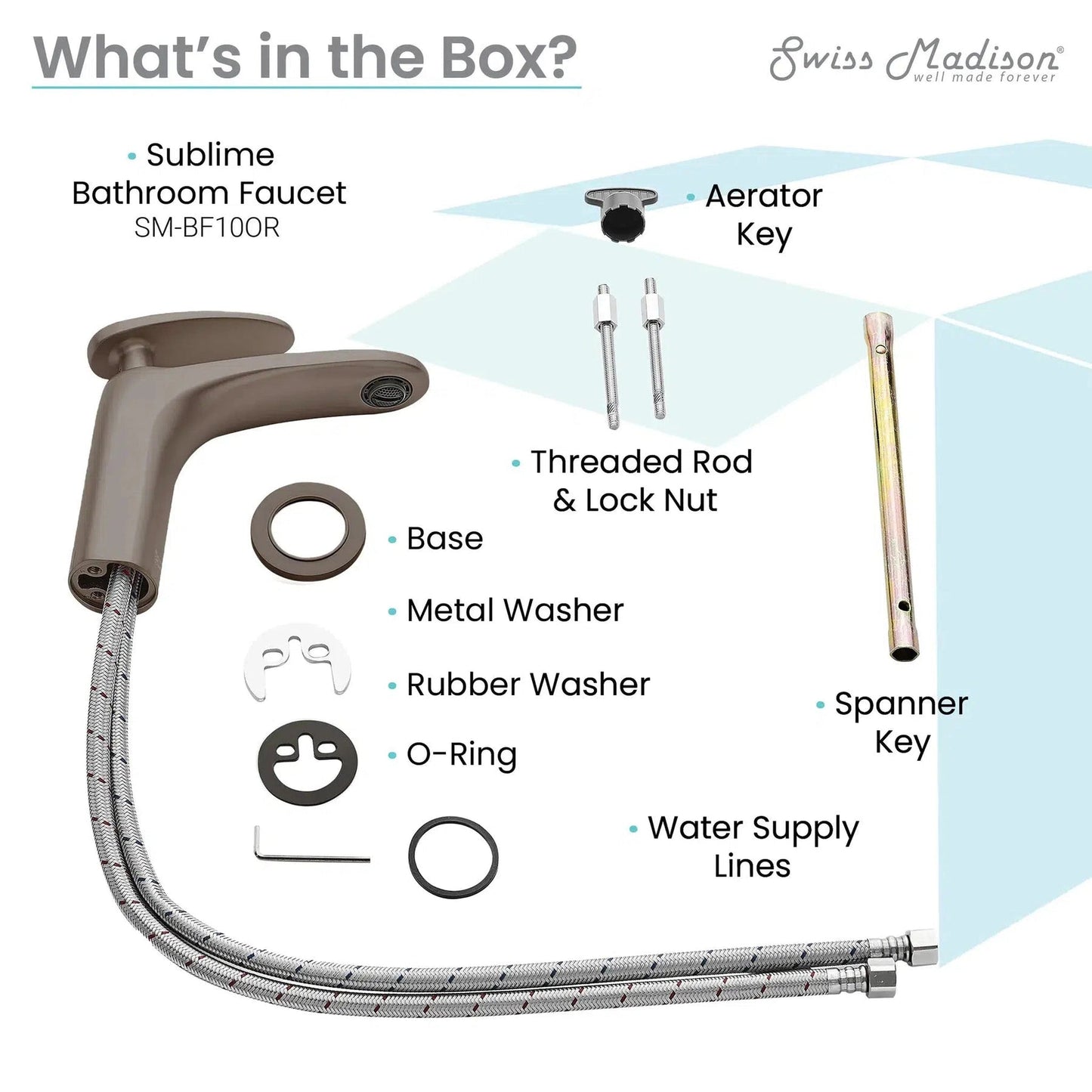 Swiss Madison Sublime 7" Oil Rubbed Bronze Single Hole Bathroom Faucet With Flow Rate of 1.2 GPM