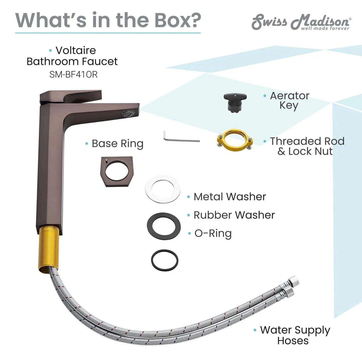 Swiss Madison Voltaire 11" Oil Rubbed Bronze Single Hole Bathroom Faucet With Flow Rate of 1.5 GPM