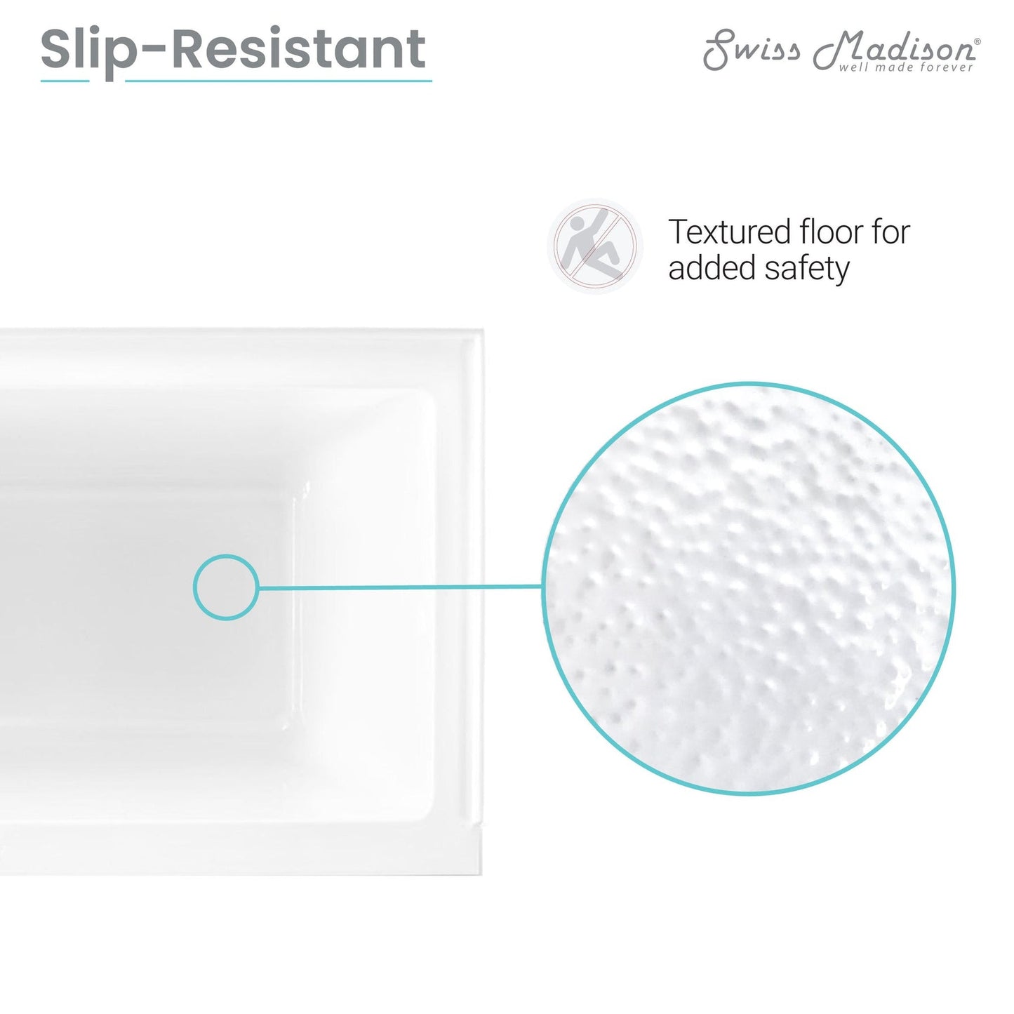 Swiss Madison Voltaire 48" x 32" Glossy White Left-Hand Drain Alcove Bathtub With Built-In Flange & Adjustable Feet