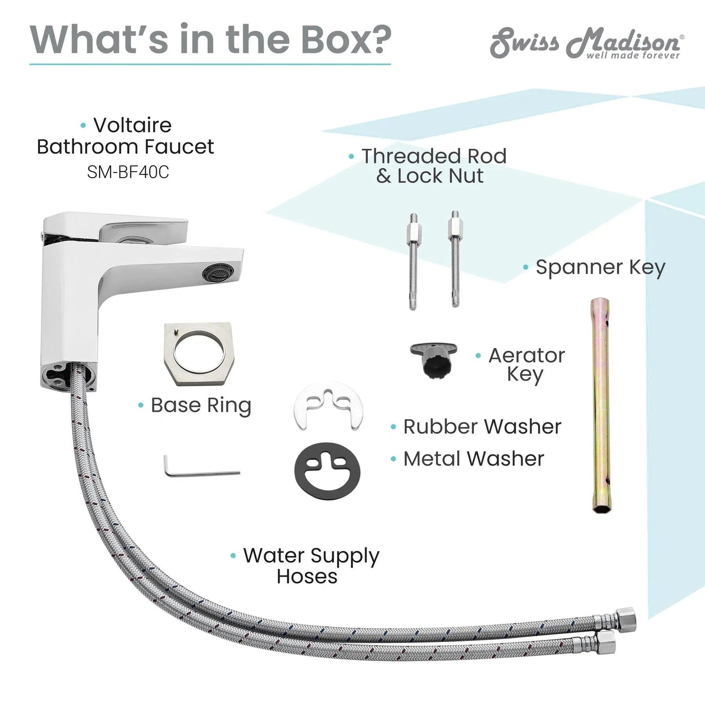 Swiss Madison Voltaire 7" Chrome Single Hole Bathroom Faucet With Flow Rate of 1.5 GPM