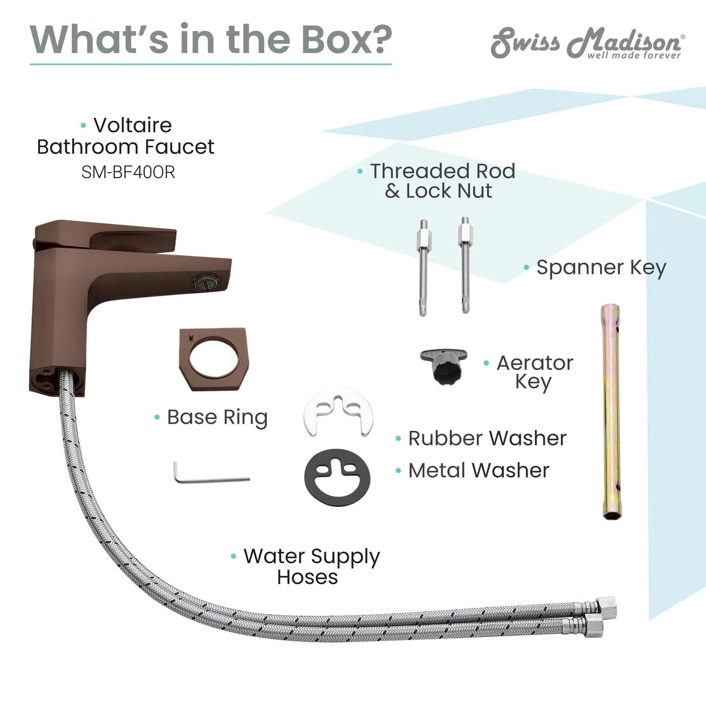 Swiss Madison Voltaire 7" Oil Rubbed Bronze Single Hole Bathroom Faucet With Flow Rate of 1.5 GPM