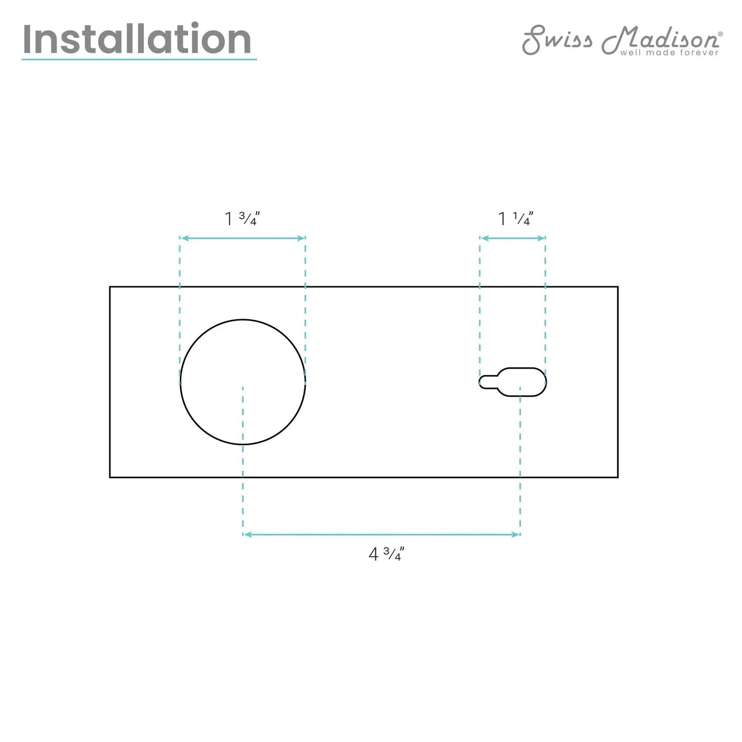 Swiss Madison Voltaire 9" Oil Rubbed Bronze Two Hole Wall-Mounted Bathroom Faucet With Single Lever Handle and 1.5 GPM Flow Rate