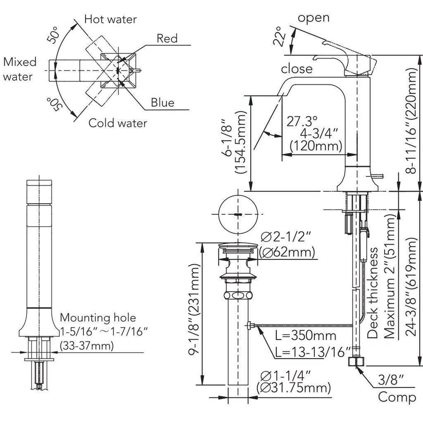 TOTO GC Polished Chrome 1.2 GPM Single-Handle Semi-Vessel Bathroom Sink Faucet With Comfort Glide