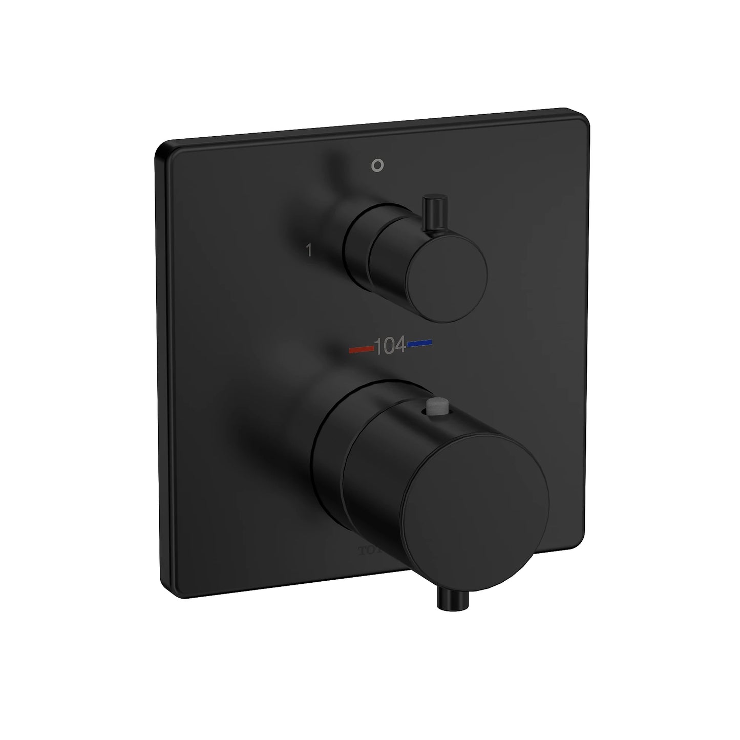 TOTO Matte Black Square Thermostatic Mixing Valve With 2-Way Diverter Trim