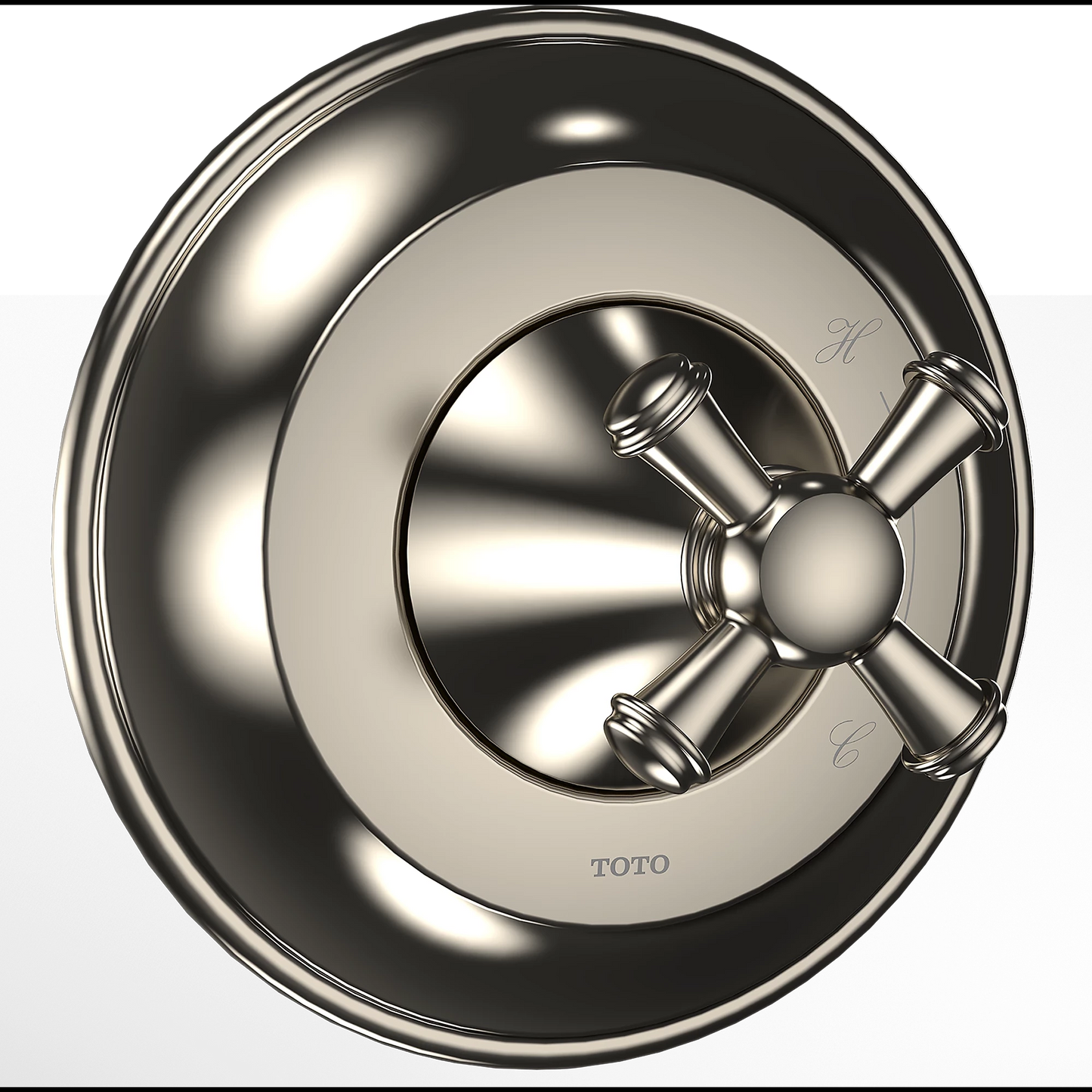 TOTO Vivian Brushed Nickel Pressure Balance Valve Trim With Cross Handle