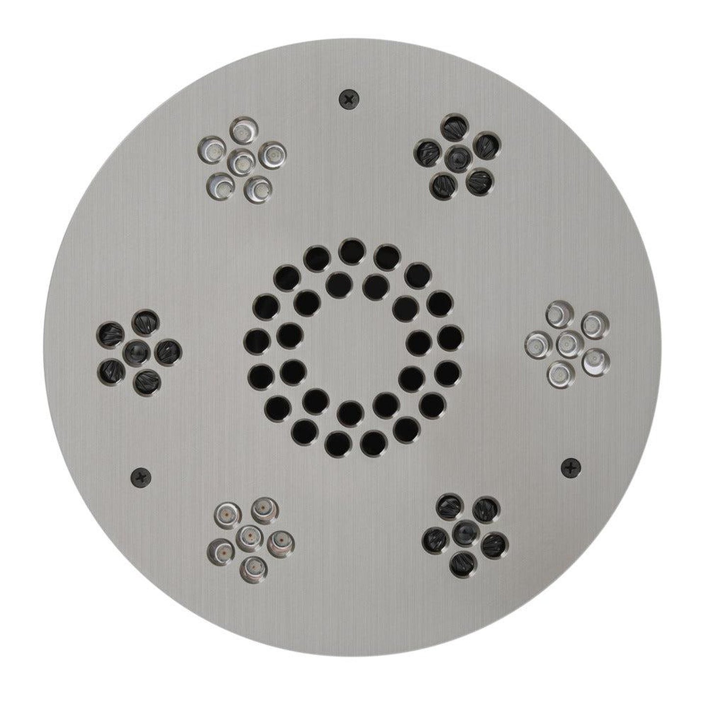 ThermaSol 10" Satin Chrome Finish Round Serenity Essential Light and Music System Modern