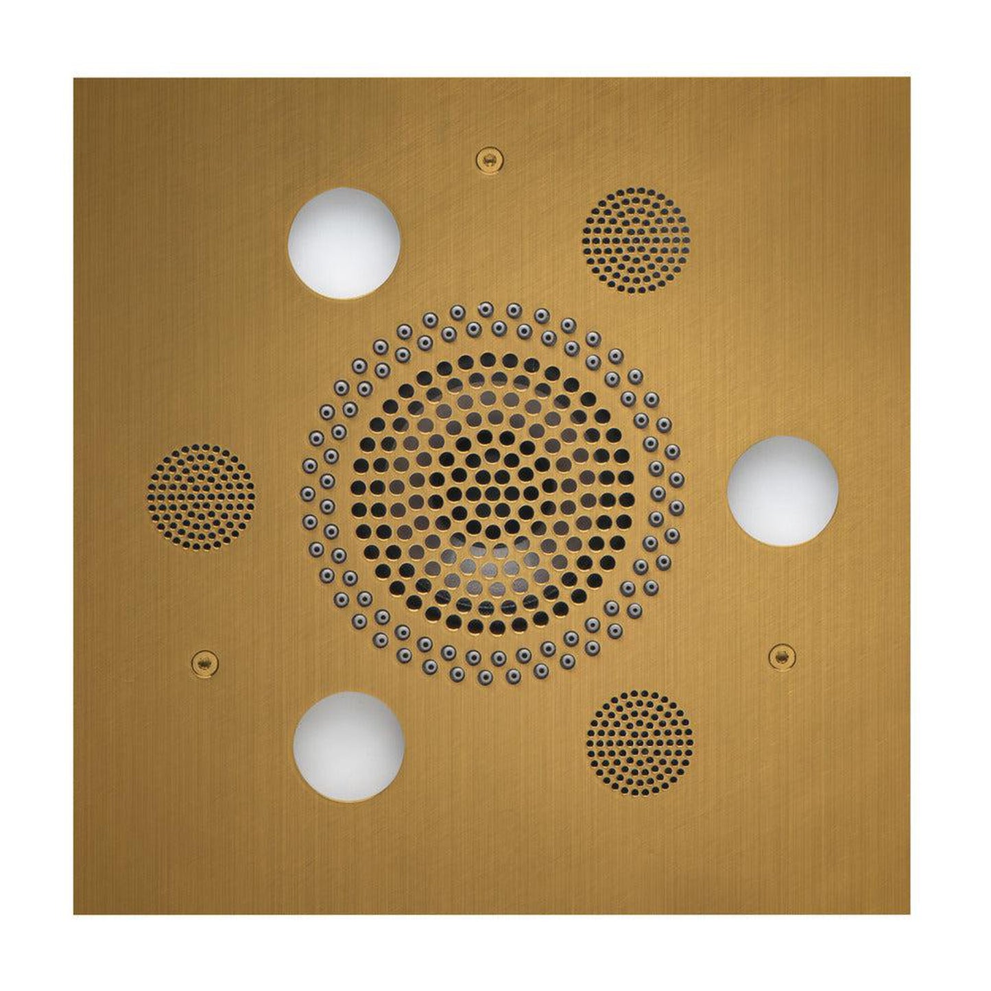 ThermaSol 10" x 10" Antique Brass Finish Square Serenity Advanced Light, Sound and Rain System