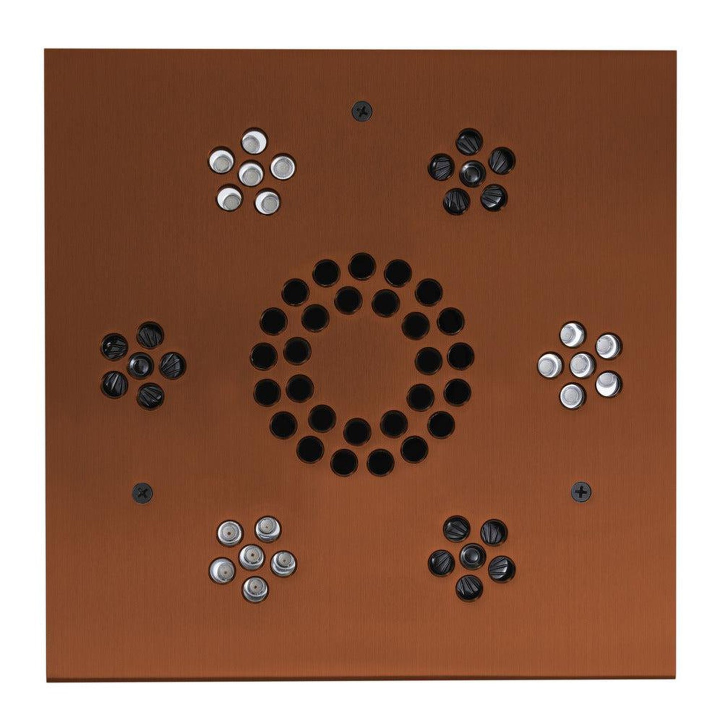 ThermaSol 10" x 10" Antique Copper Finish Square Serenity Essential Light and Music System Modern