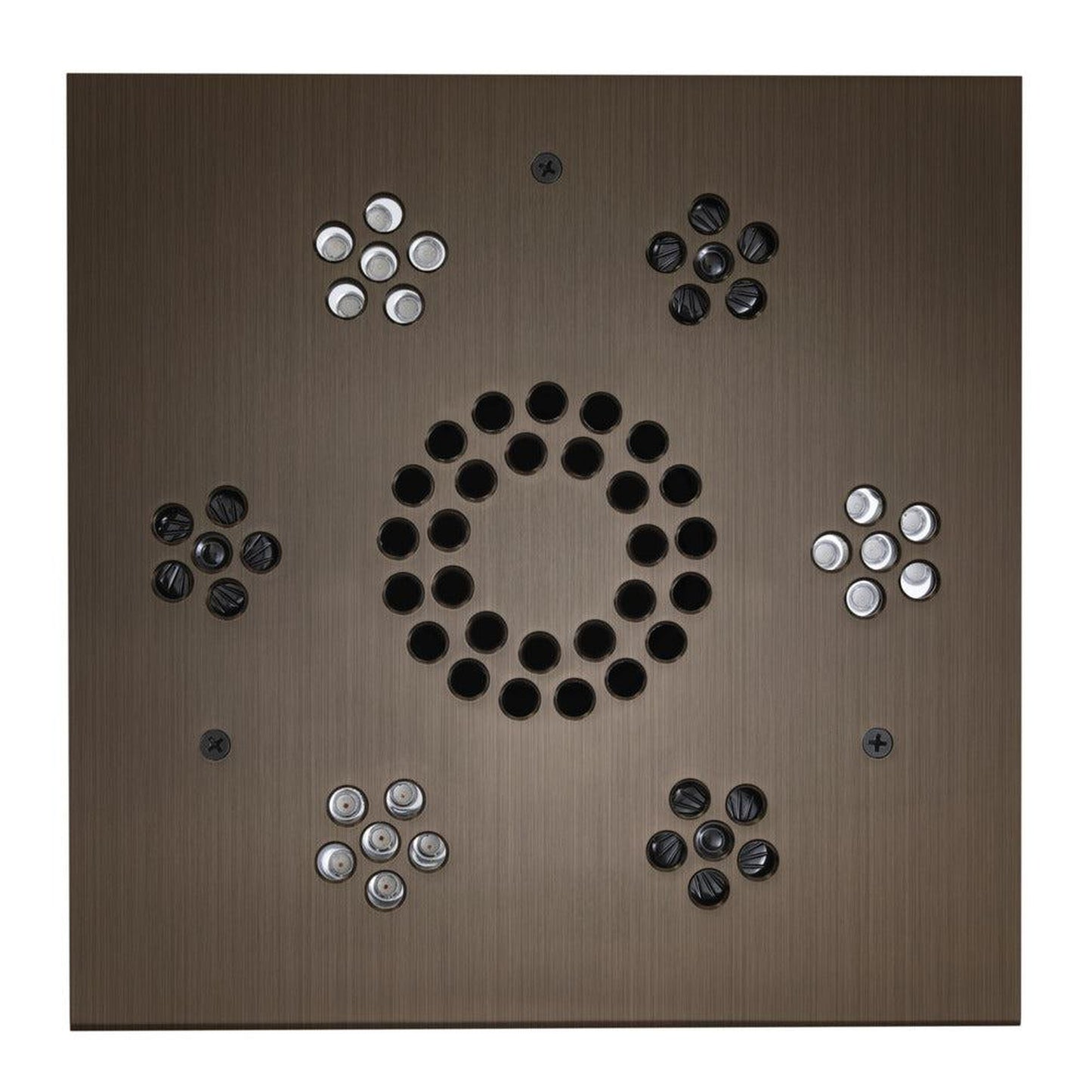 ThermaSol 10" x 10" Antique Nickel Finish Square Serenity Essential Light and Music System Modern