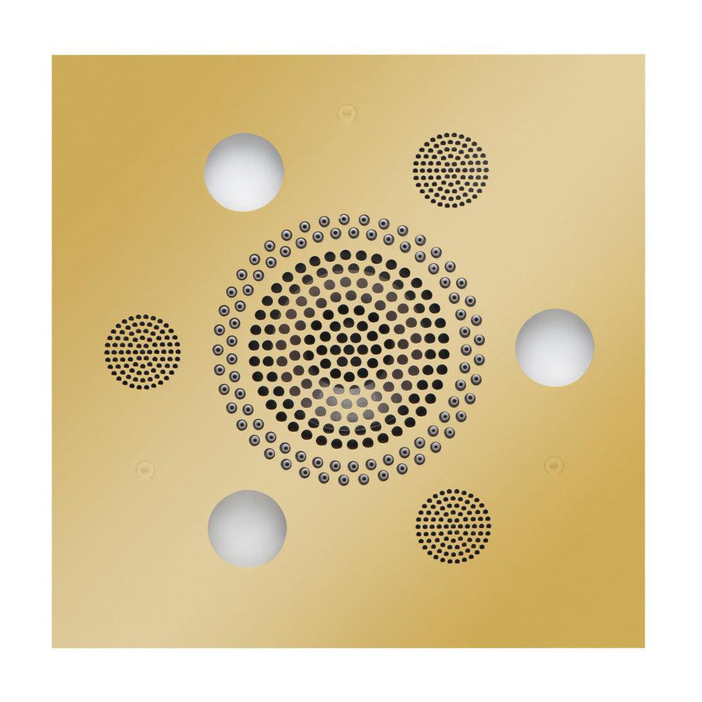 ThermaSol 10" x 10" Polished Gold Finish Square Serenity Advanced Light, Sound and Rain System