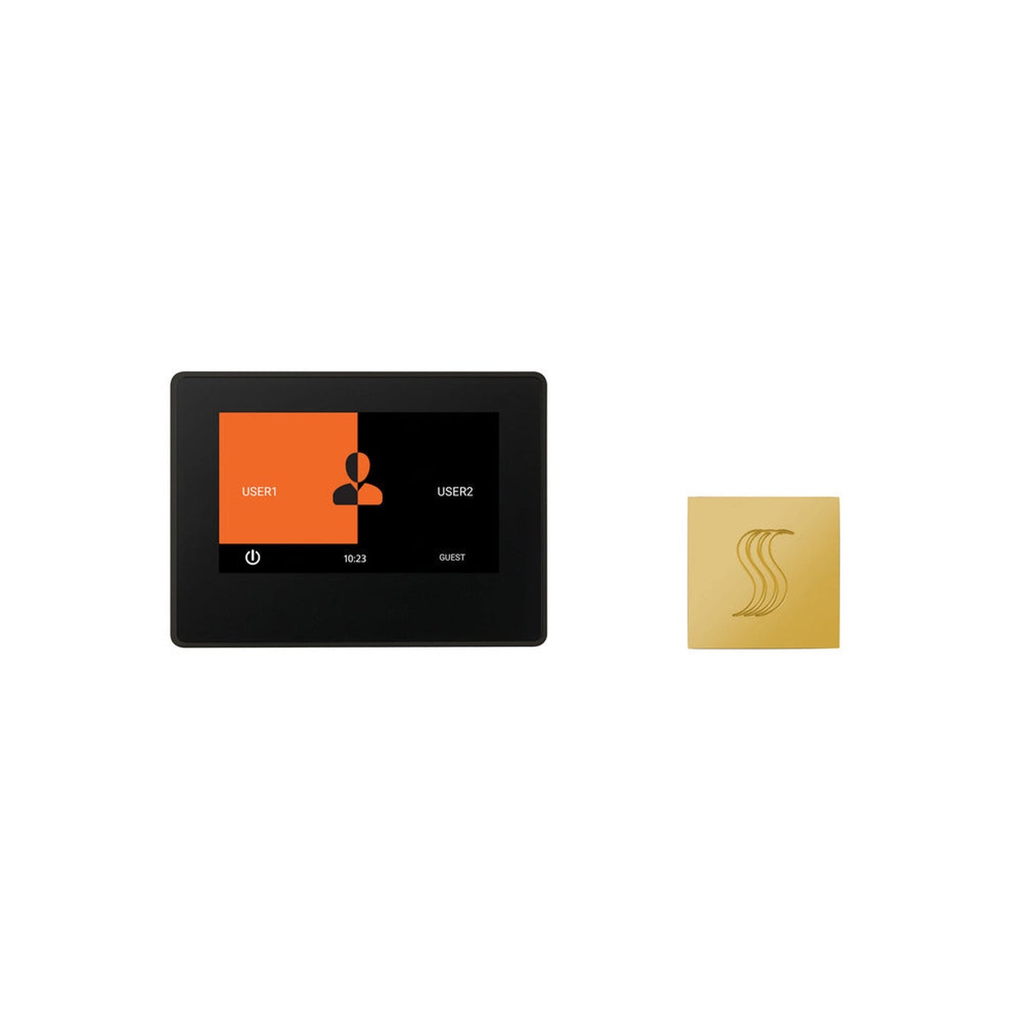 ThermaSol 7" Polished Gold Finish ThermaTouch Control and Square SteamVection