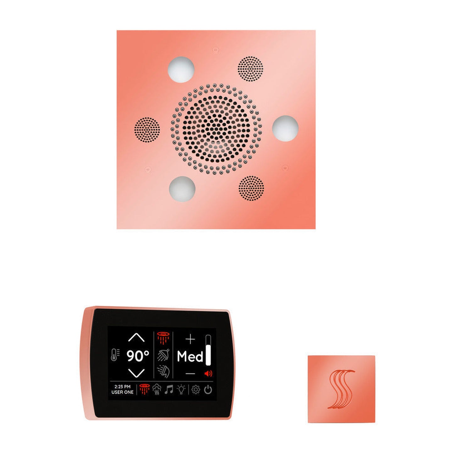 ThermaSol The Wellness Copper Finish Serenity Advanced Square Package with 5" SignaTouch and SteamVection