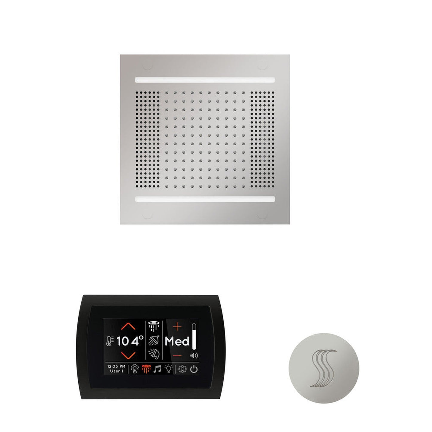 ThermaSol The Wellness Polished Chrome Finish Hydrovive14 Steam Package with 5" Flushmount SignaTouch and Round SteamVection
