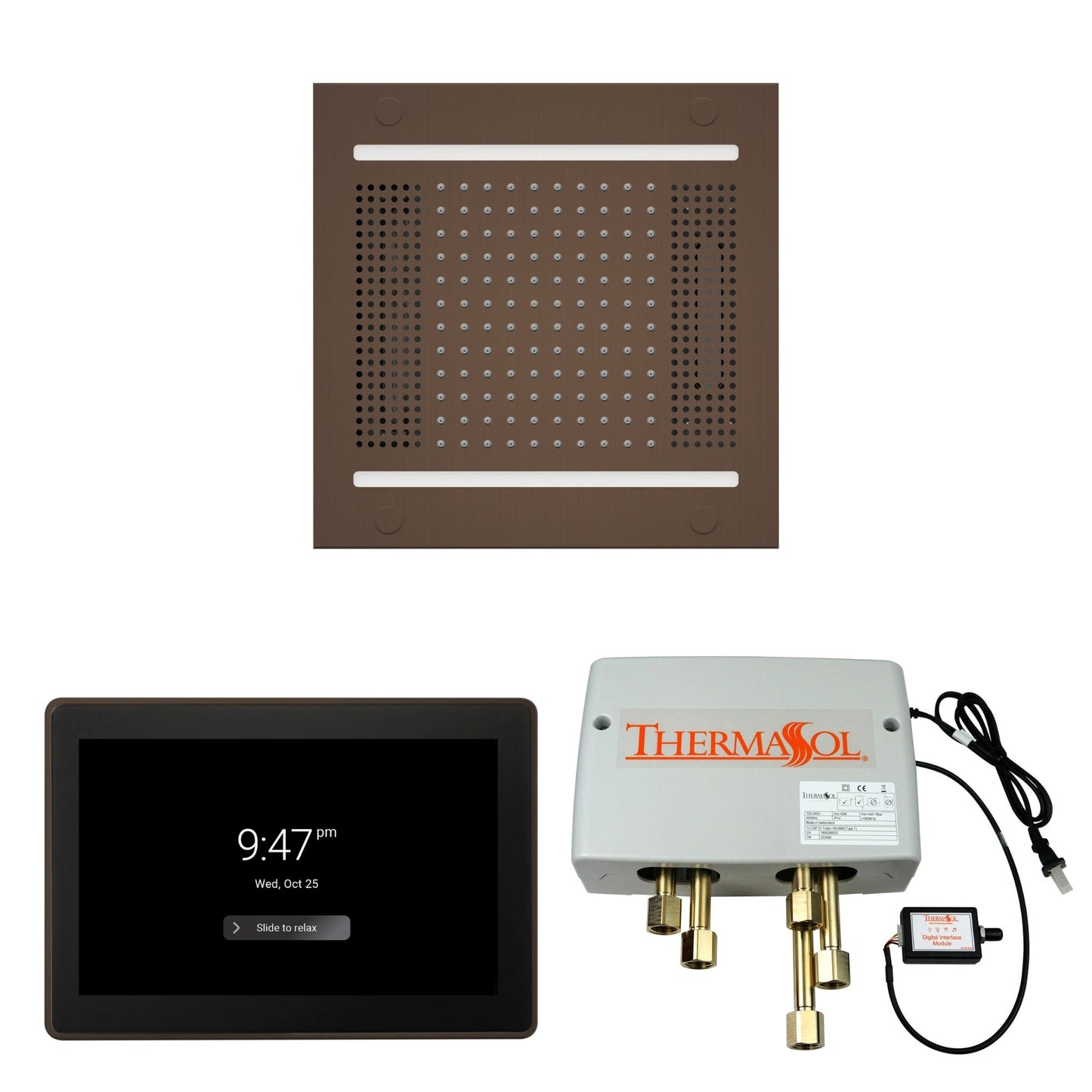 Thermasol ThermaTouch2 15 Control Oil Rubbed Bronze HydroVive 14 Wellness Shower Package With Digital Shower Valve