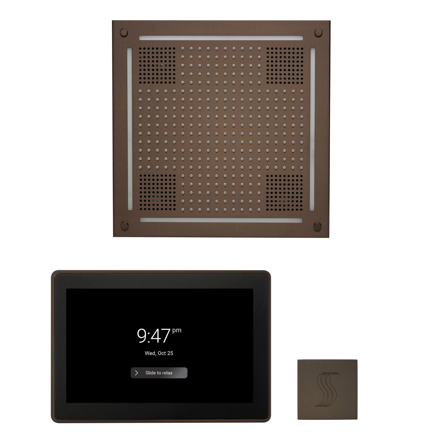 Thermasol ThermaTouch2 15 Control Oil Rubbed Bronze HydroVive 18 Wellness Steam Package With Square Steam Head Kit