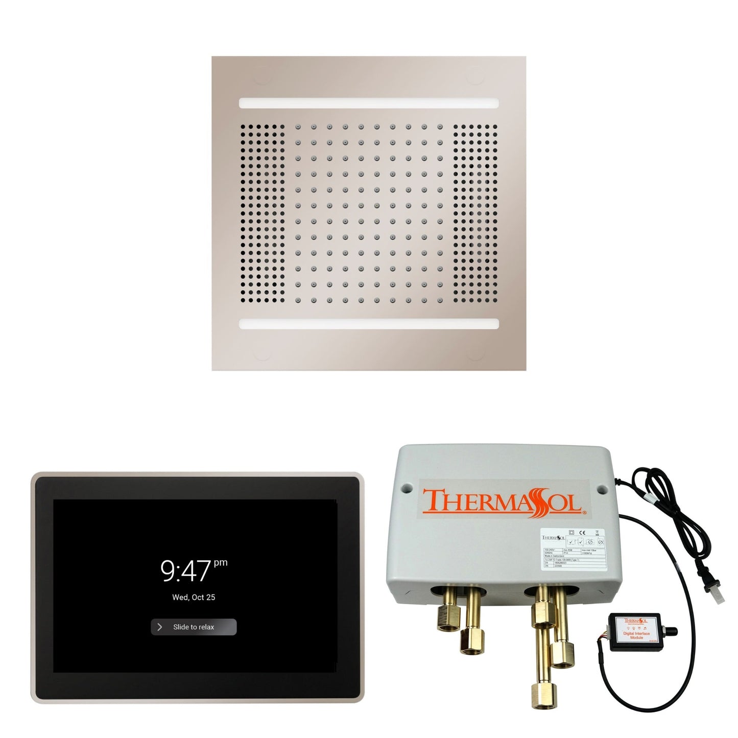 Thermasol ThermaTouch2 15 Control Polished Nickel HydroVive 14 Wellness Shower Package With Digital Shower Valve