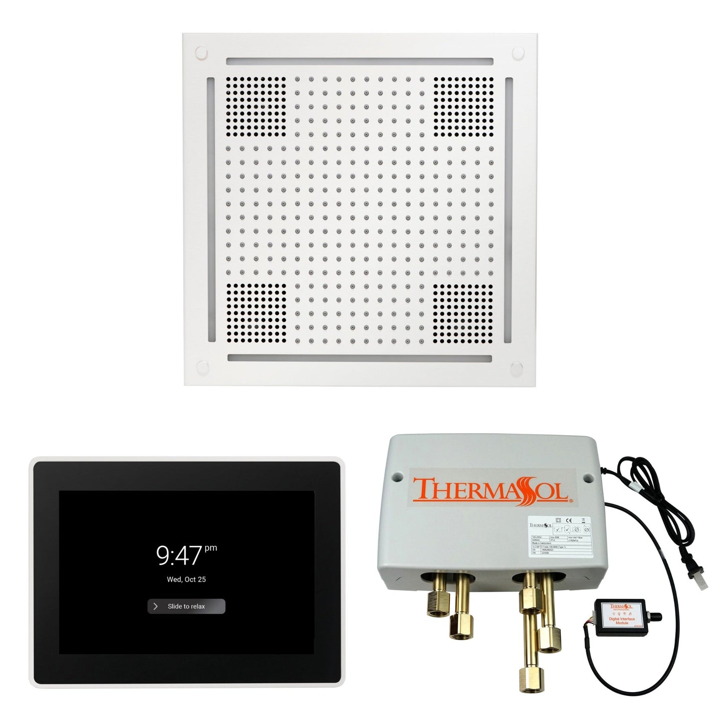 Thermasol ThermaTouch2 15 Control White HydroVive 18 Wellness Shower Package With Digital Shower Valve