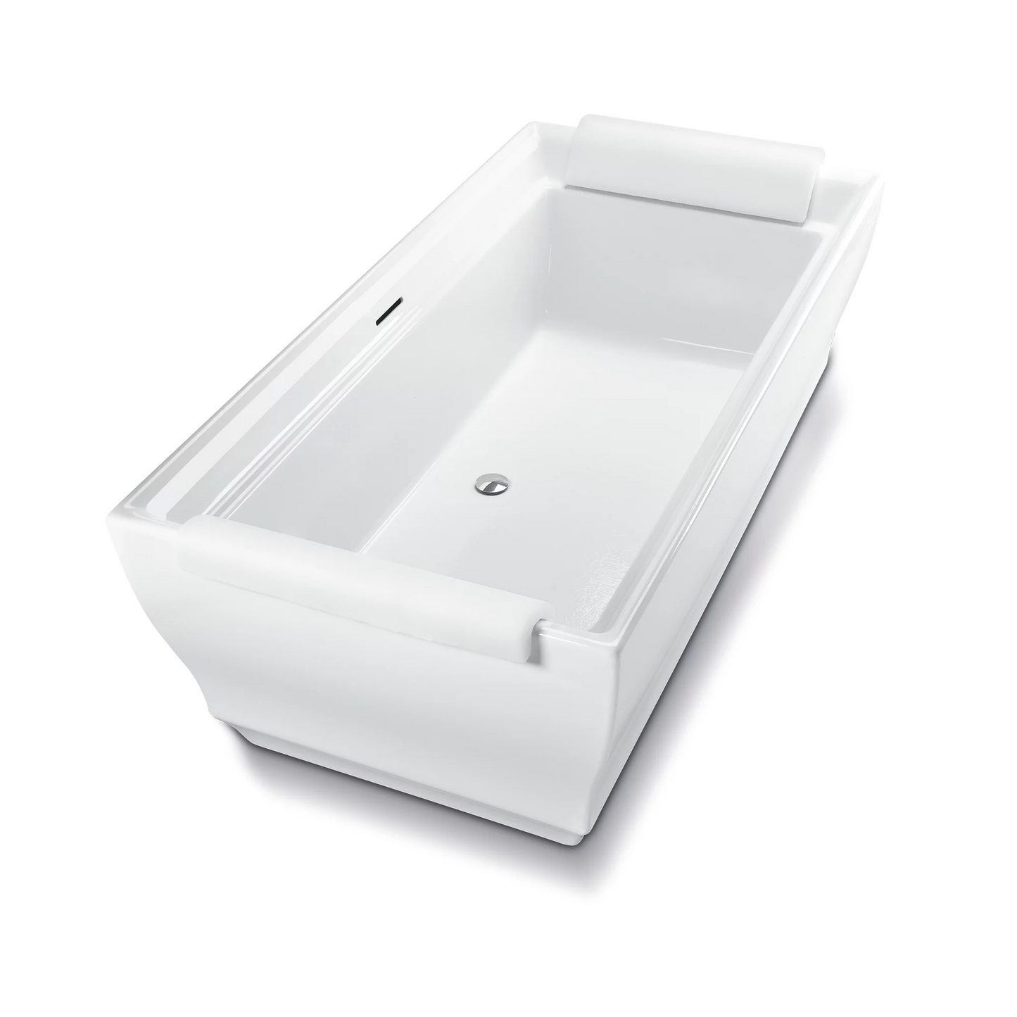 TOTO Aimes Acrylic Freestanding Bathtub With Polished Chrome Grab Bar