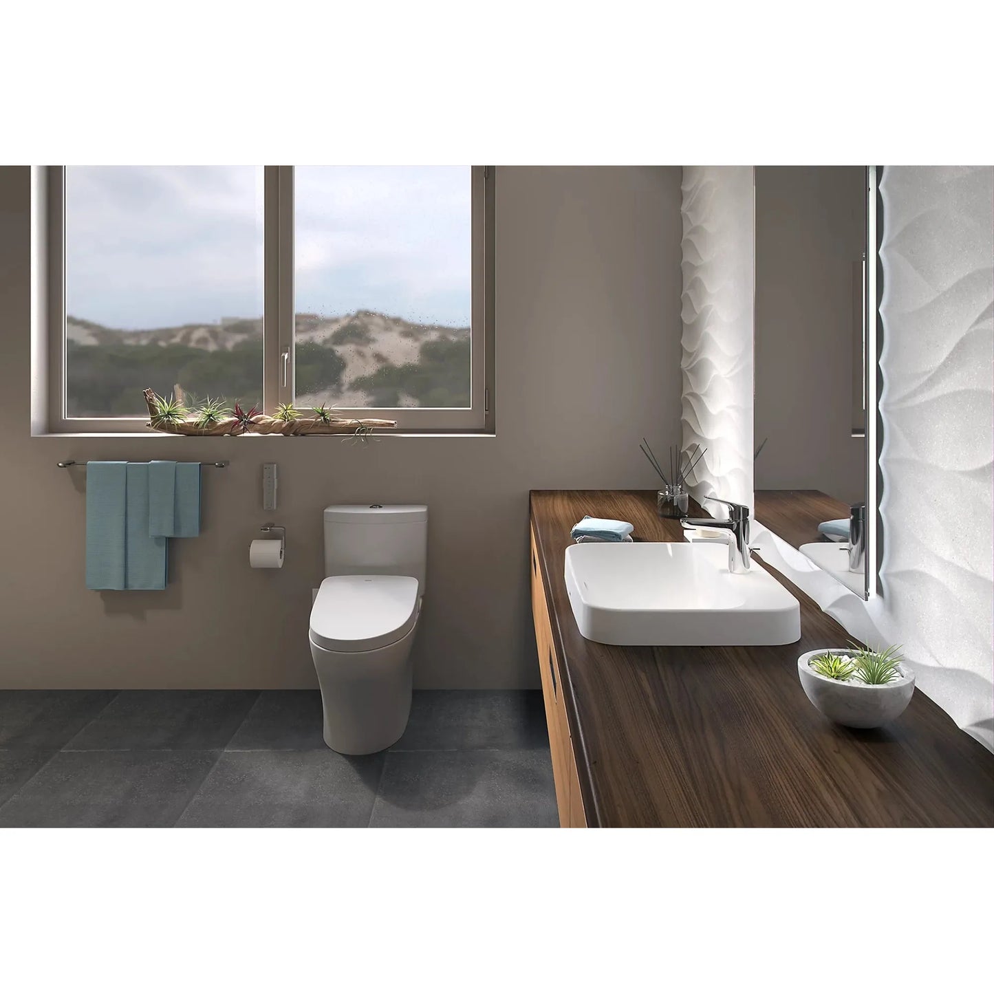 Toto Aquia IV Cotton Washlet S500E RH Auto Flush Two Piece Toilet