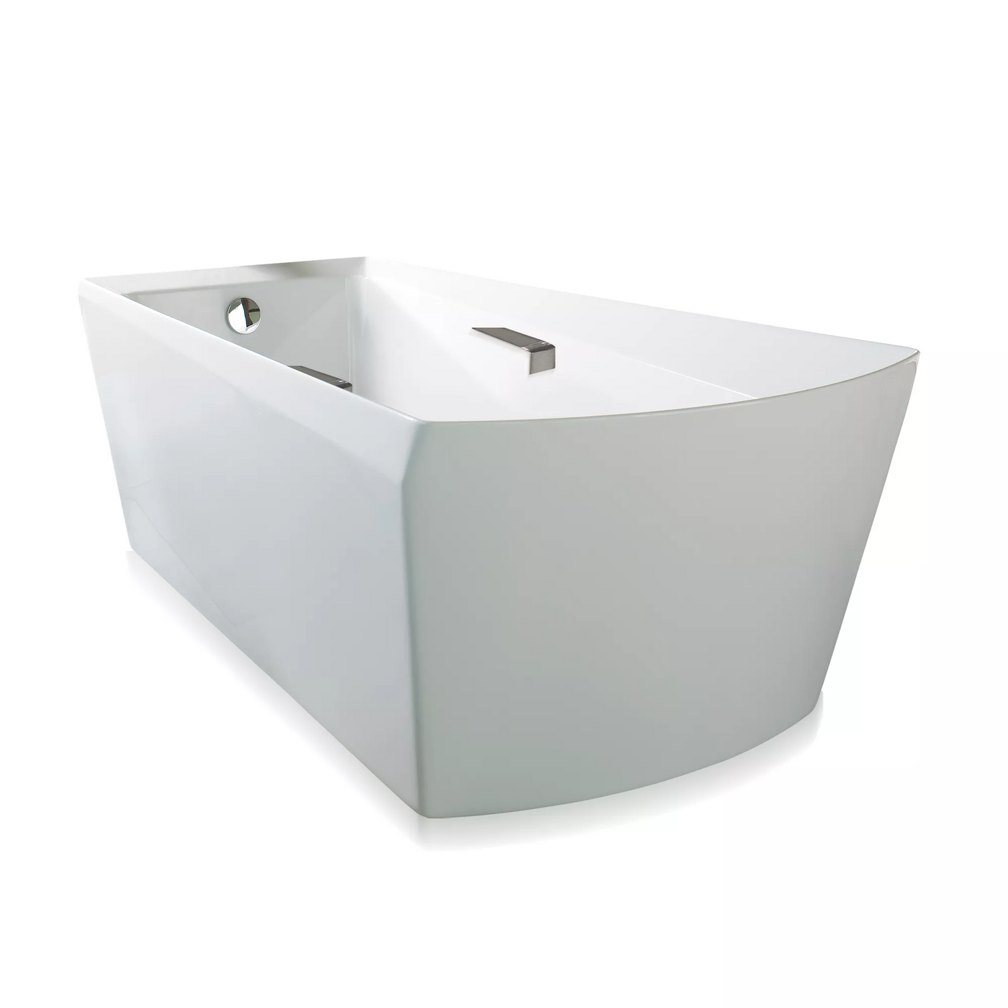 TOTO Soirée Acrylic Freestanding Bathtub With Polished Chrome Grab Bar