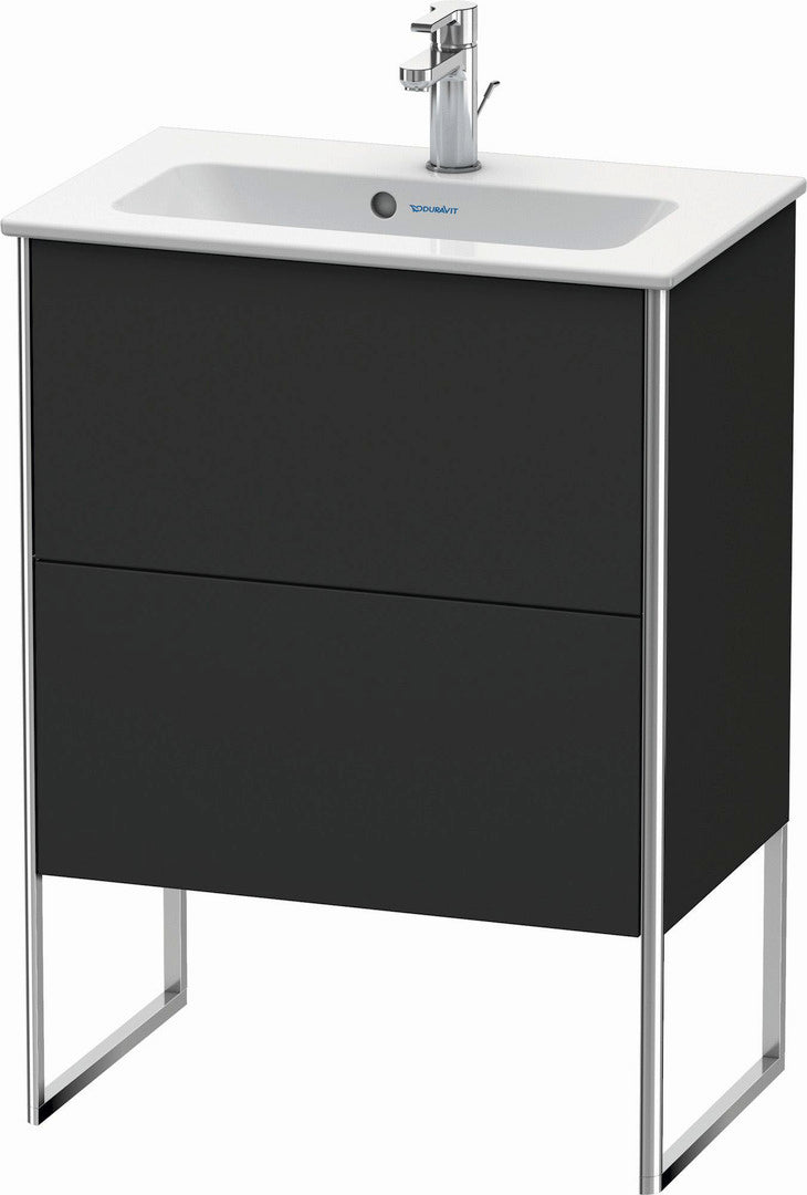 Duravit XSquare 24" Graphite Two Drawer Floorstanding Vanity Unit (XS445408080)