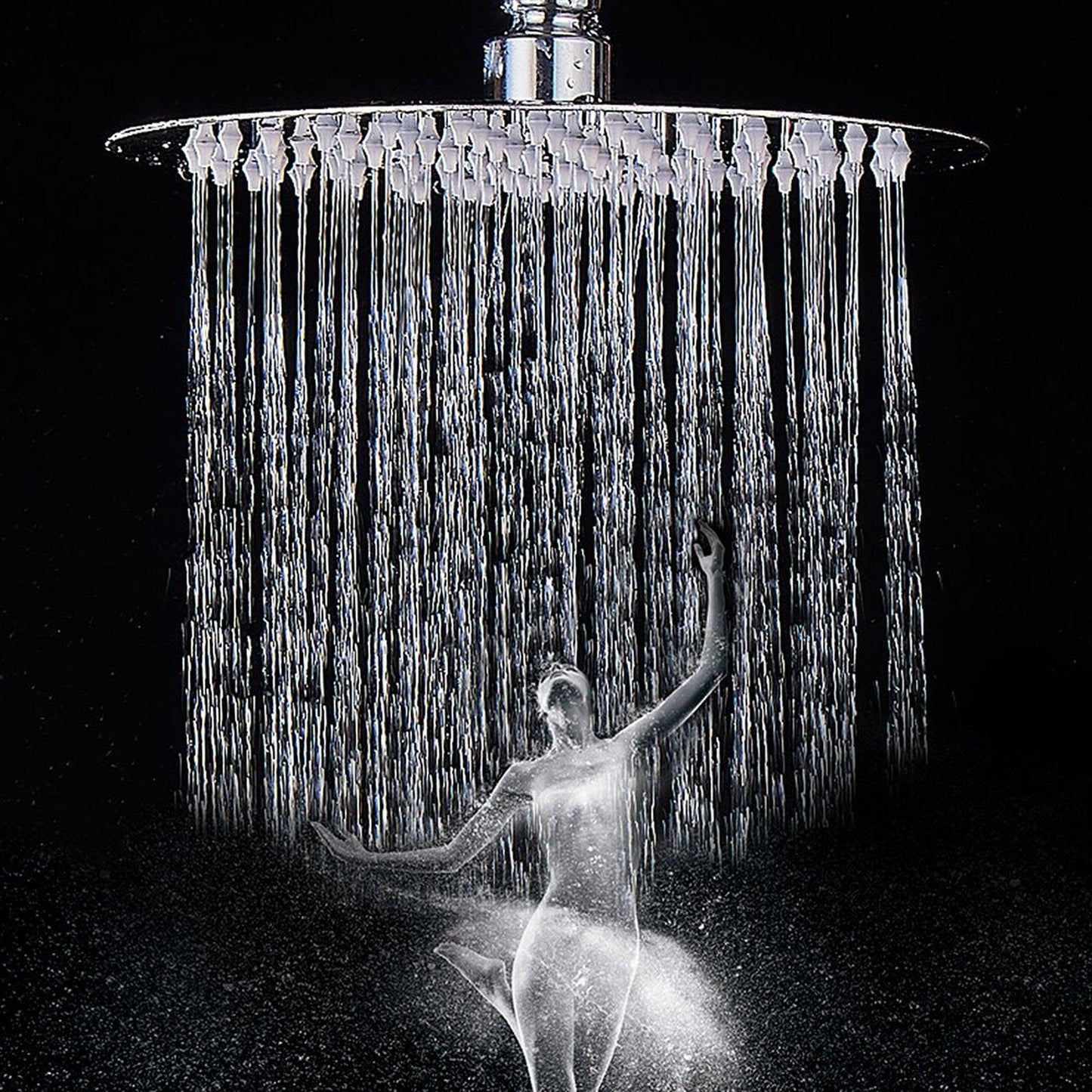 Vanity Art 12" Brushed Nickel Stainless Steel Round Ultra Thin High Pressure Rainfall Showerhead