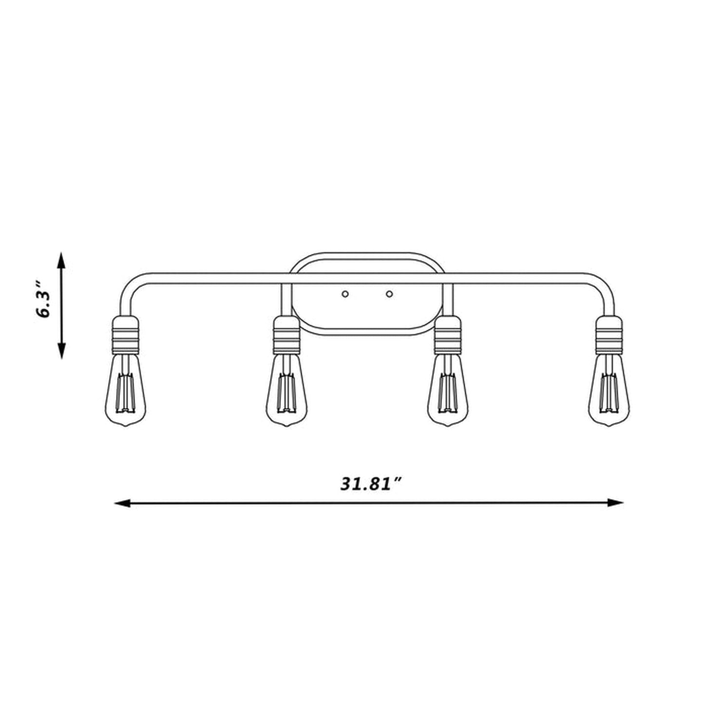 Vanity Art 31" Black 4-Light LED Wall Mount Vanity Light