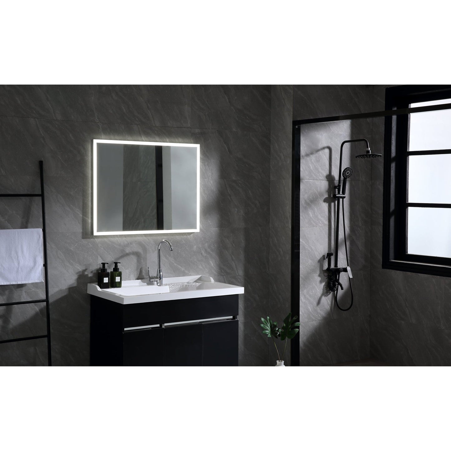 Vanity Art 48" W x 24" H Rectangular Frameless LED Lighted Illuminated Bathroom Vanity Wall Mirror With Touch Sensor Switch