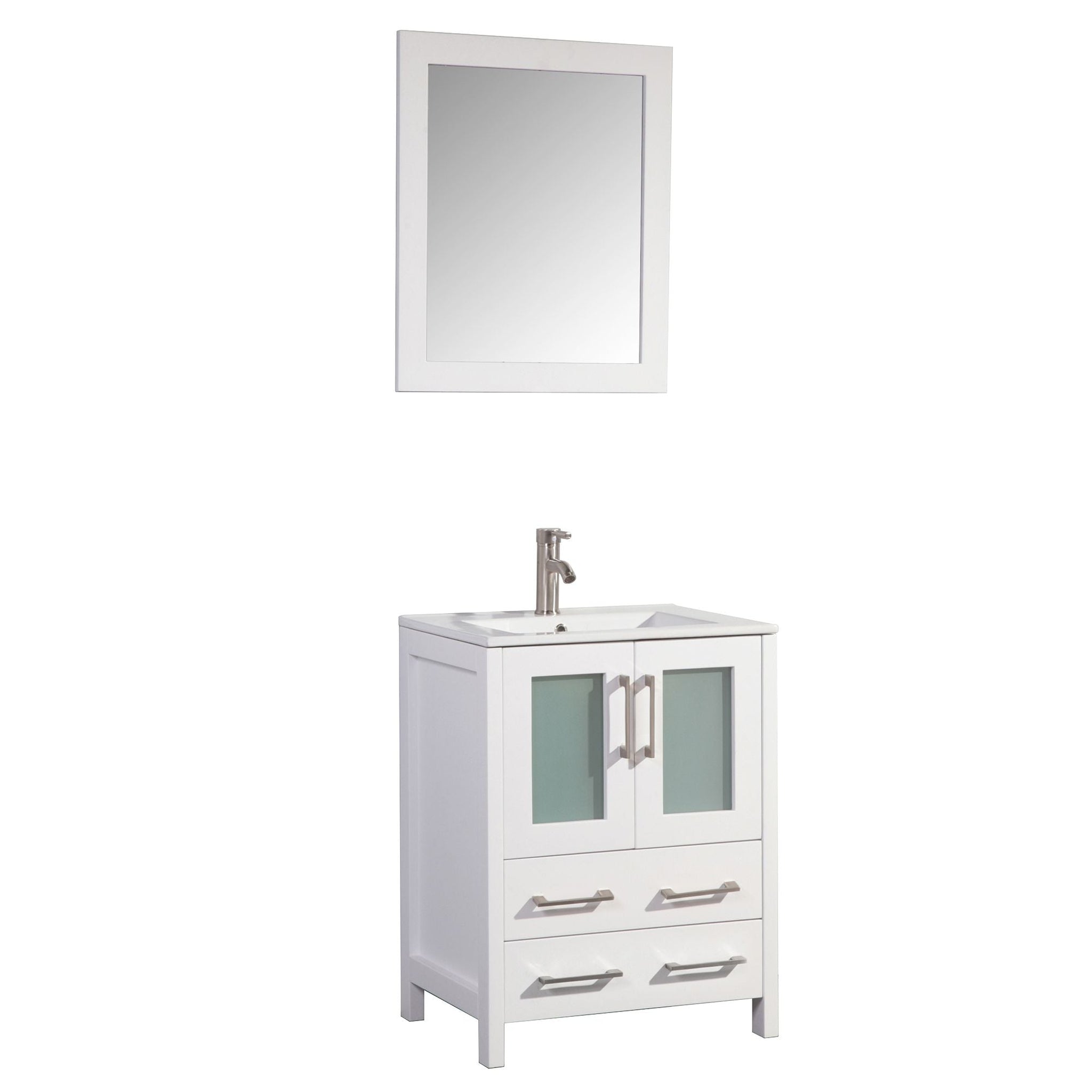 bathroom vanities > New Arrivals > 24 in. Single Sink  Foldable Vanity Cabinet in White with White Ceramic Top