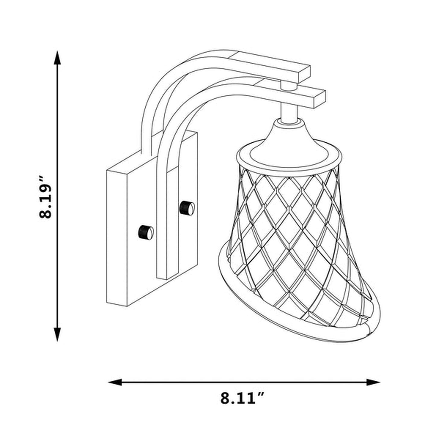 Vanity Art Polished Chrome Frame and Clear Glass Shade 1-Light Dimmable Armed Sconce