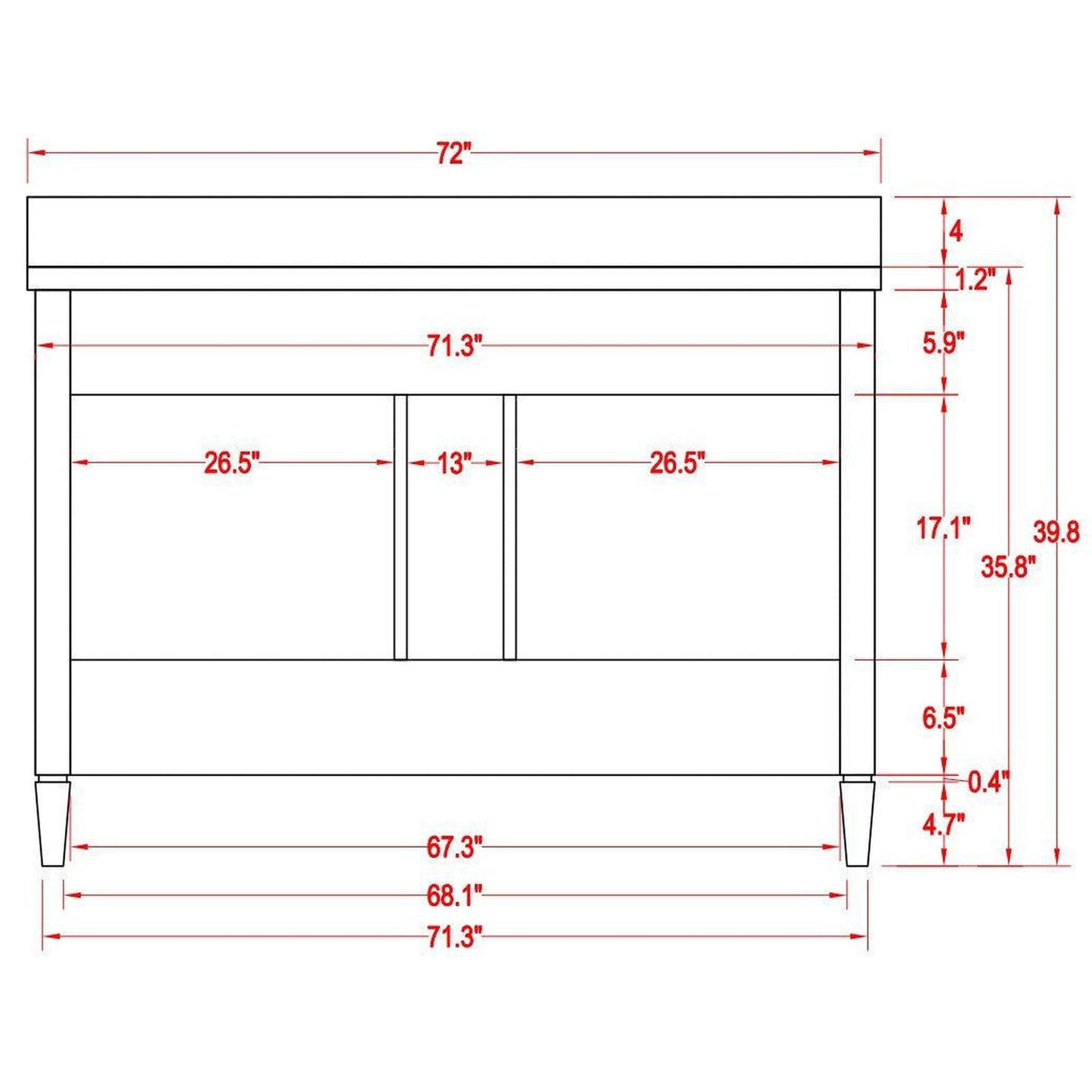 Vanity Art Savona 72" Double White Freestanding Modern Bathroom Vanity Set With Carrara Marble Top, Undermount Ceramic Sink, 5 Dovetail Drawer Cabinet, Backsplash and 2 Mirrors