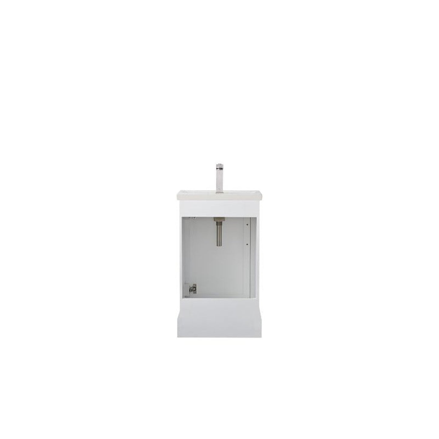 Vanity Art Vannes 20" Single White Freestanding Vanity Set With Engineered Marble Countertop and Integrated Sink