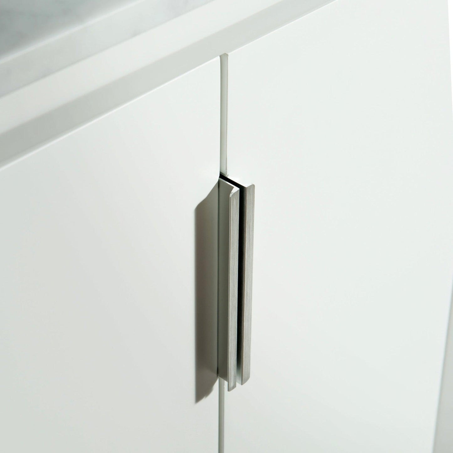 Water Creation Elizabeth 30" Single Sink Carrara White Marble Vanity In Pure White With Matching Mirror and F2-0009-01-BX Lavatory Faucet