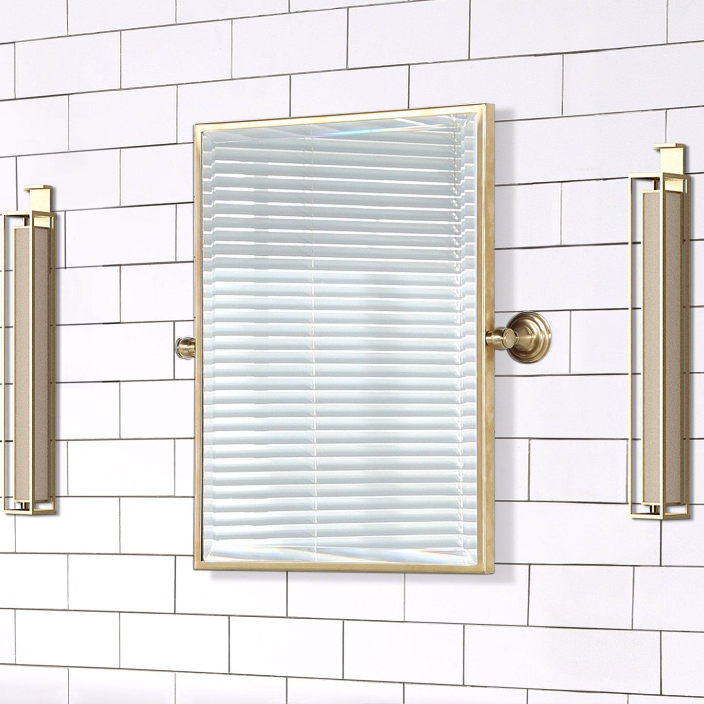 Water Creation Empire 18" x 24" Metal Retangular Mirror In Gold Finish