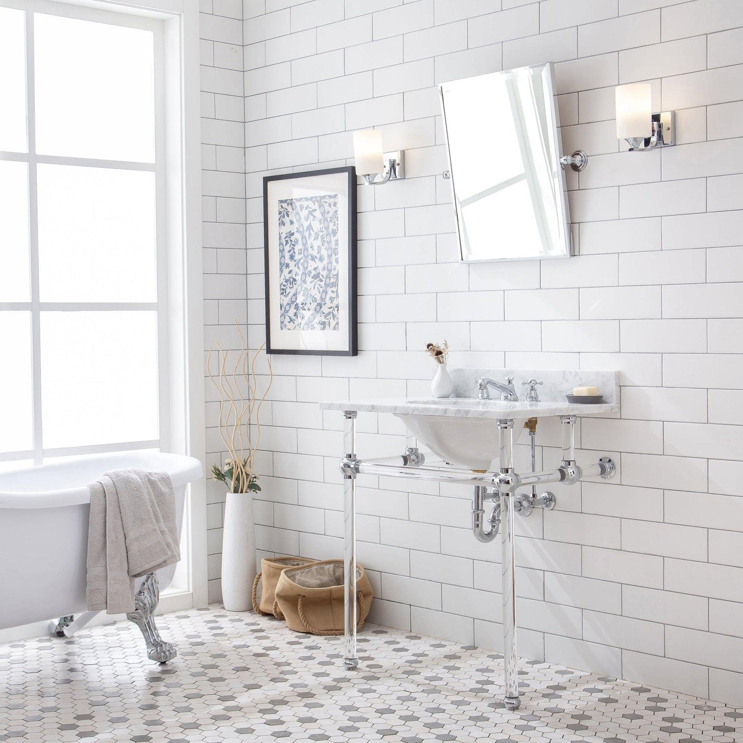 Water Creation Empire 30" Wide Single Wash Stand Only in Chrome Finish