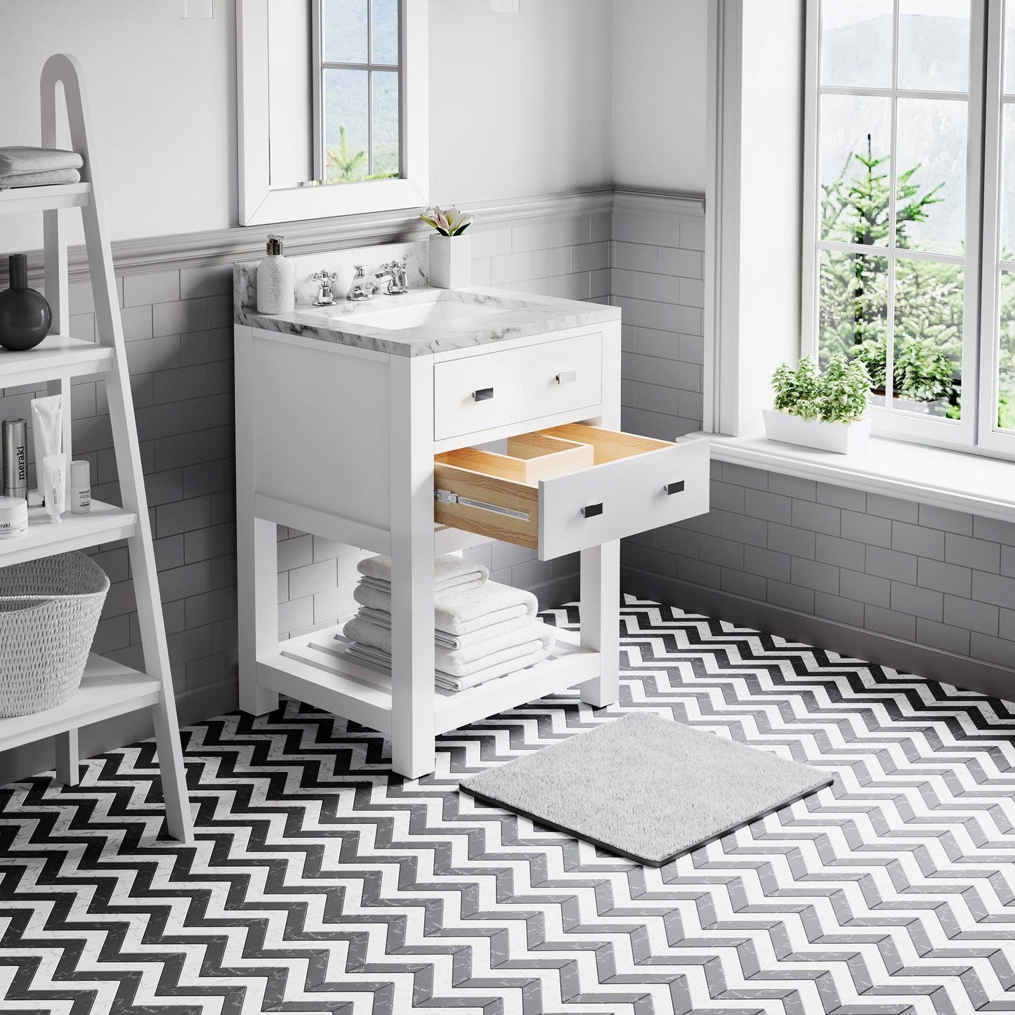 Water Creation Madalyn 24" Pure White Single Sink Bathroom Vanity