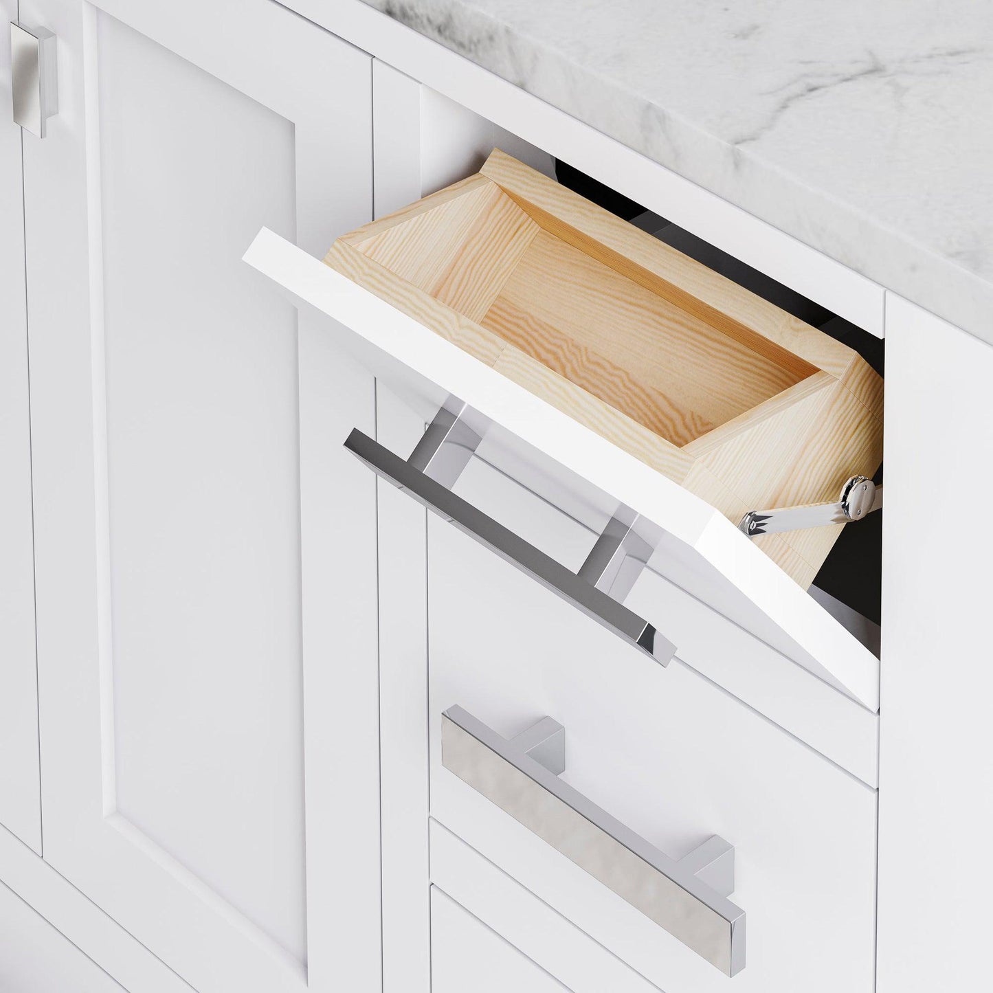 Water Creation Madison 36" Wide Pure White Single Sink Bathroom Vanity With Matching Mirror