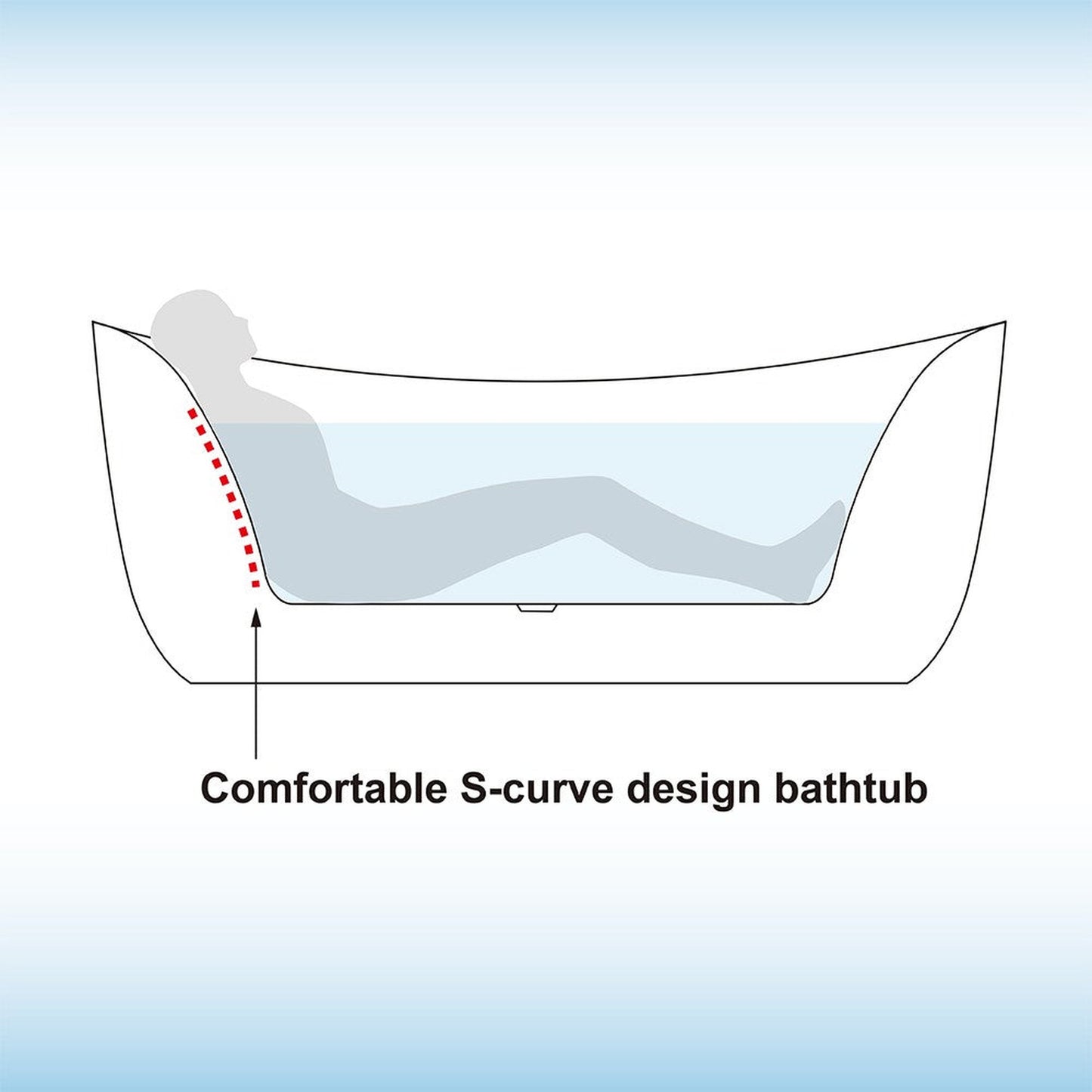 WoodBridge 71" White Whirlpool Water Jetted and Air Bubble Freestanding Bathtub