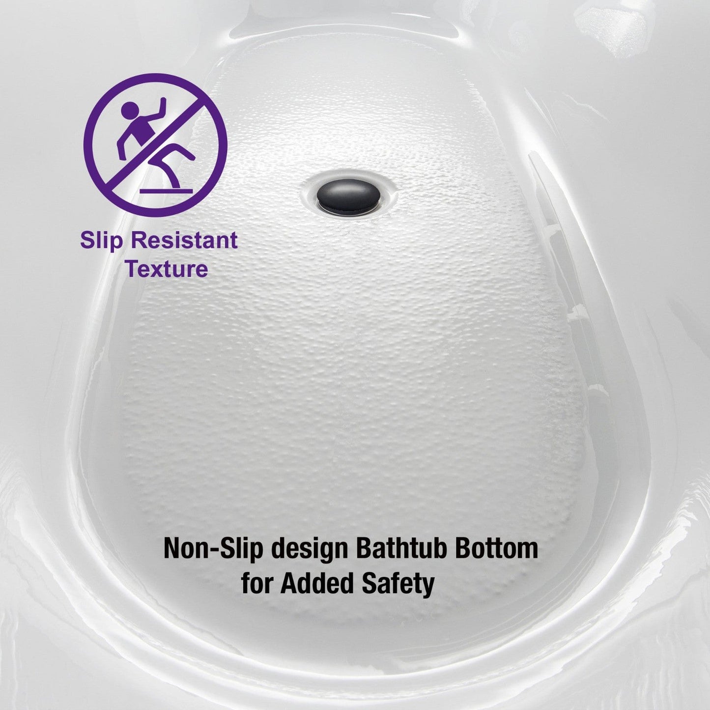 WoodBridge BTA0081 59" White Acrylic Freestanding Soaking Bathtub With Matte Black Overflow, Drain, F0025MBSQ Tub Filler and Caddy Tray